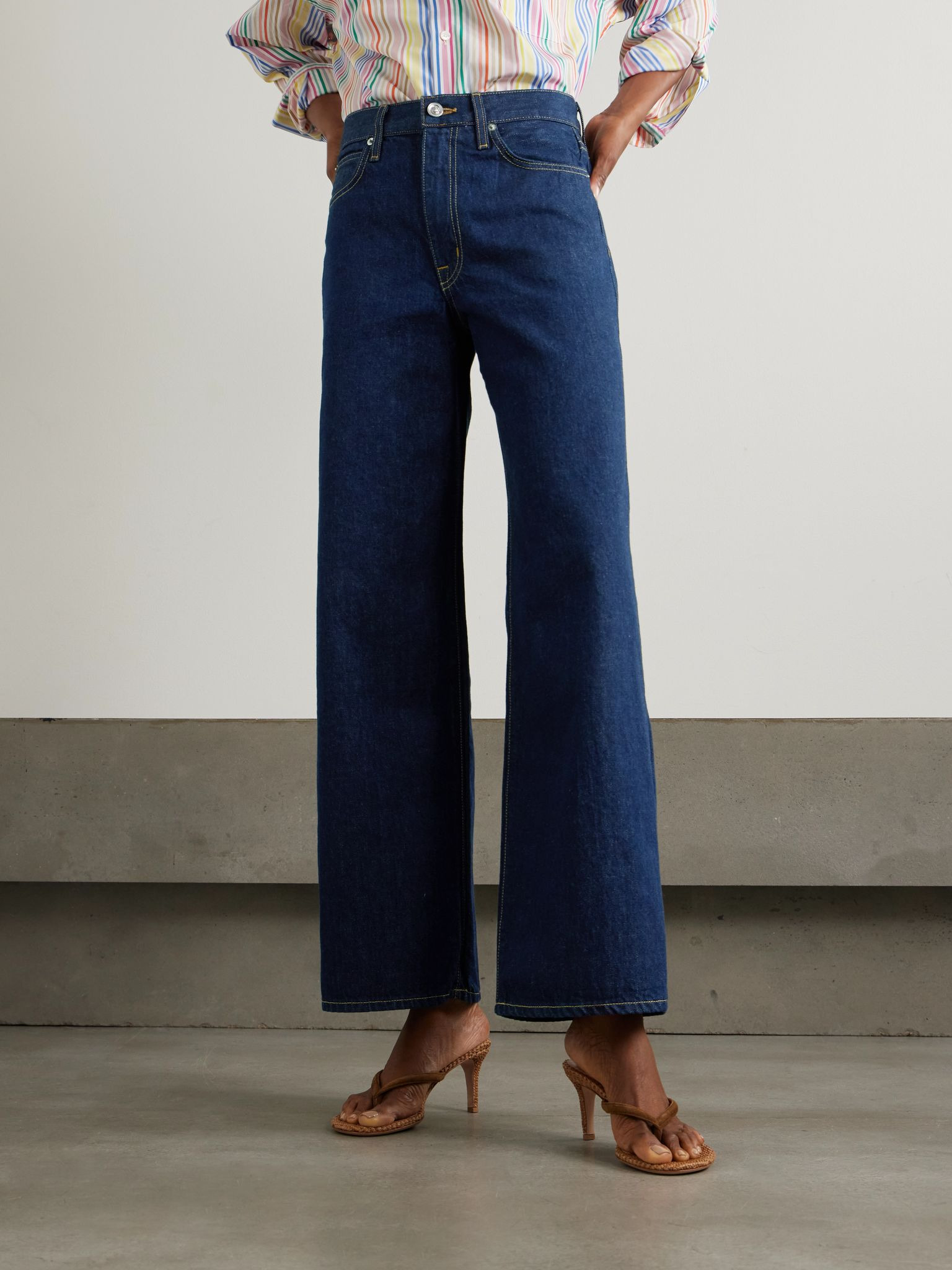 Selena high-rise wide-leg jeans Dark denim - 3
