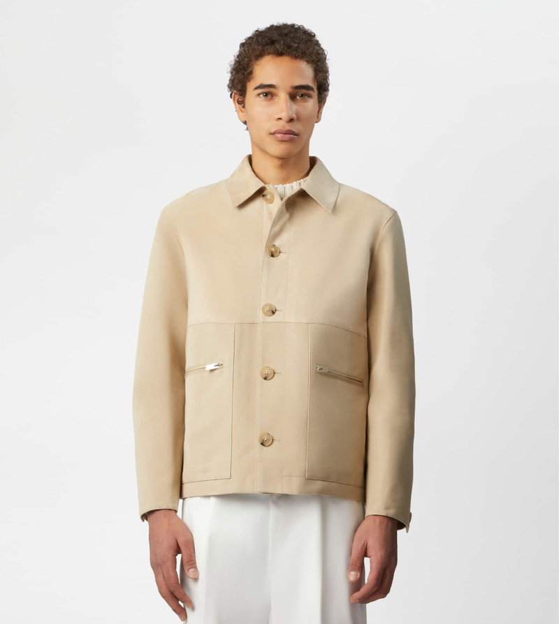 Tod's BI-MATERIAL OVER JACKET - BEIGE outlook