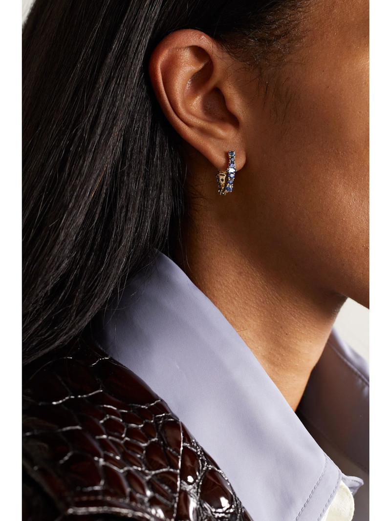 ILEANA MAKRI Rivulet 18-karat gold sapphire hoop earrings Gold outlook