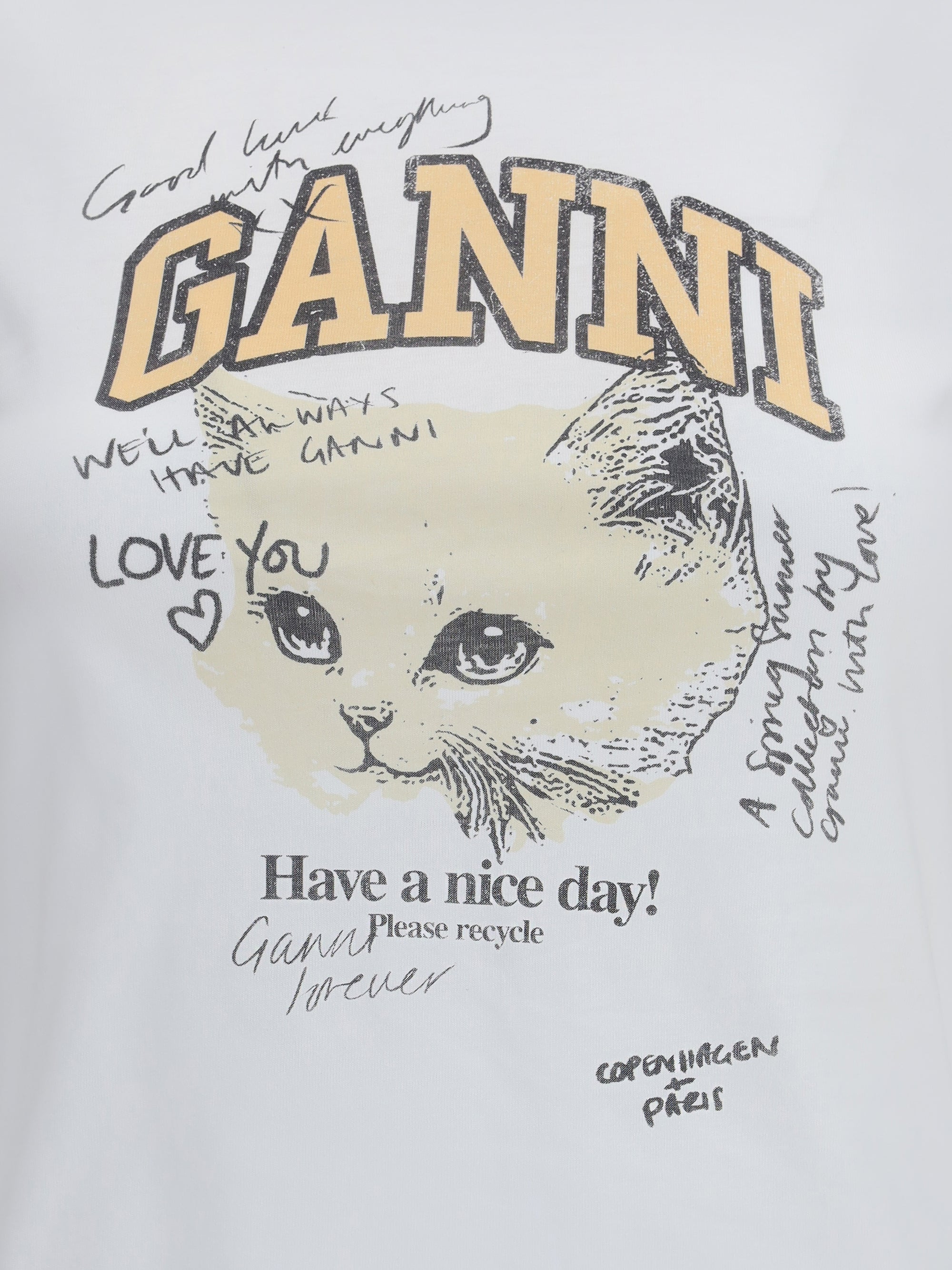 Ganni Women Basic Cotton Jersey Kitty Fitted T-Shirt - 3