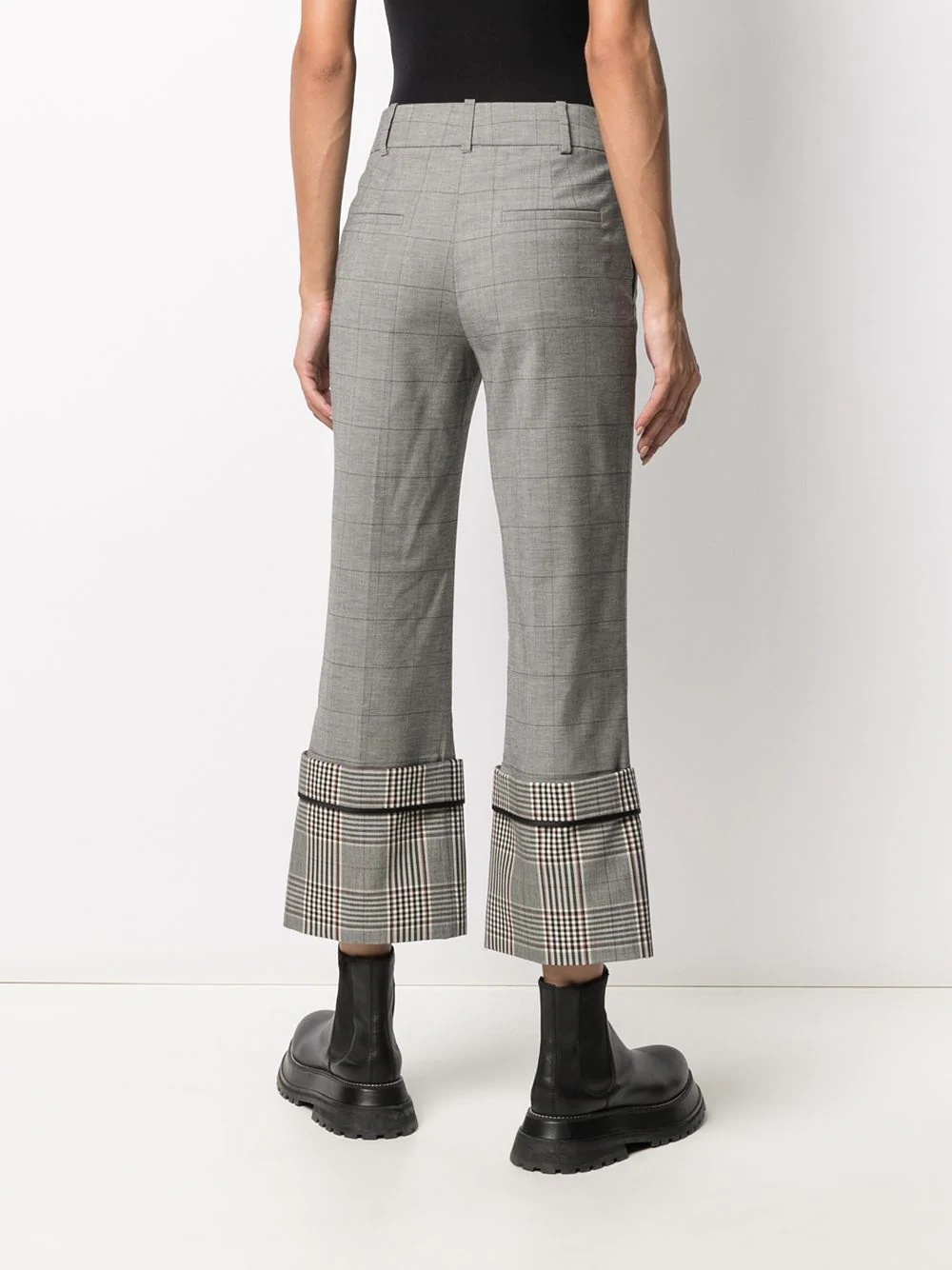 contrast turn-up trousers - 4