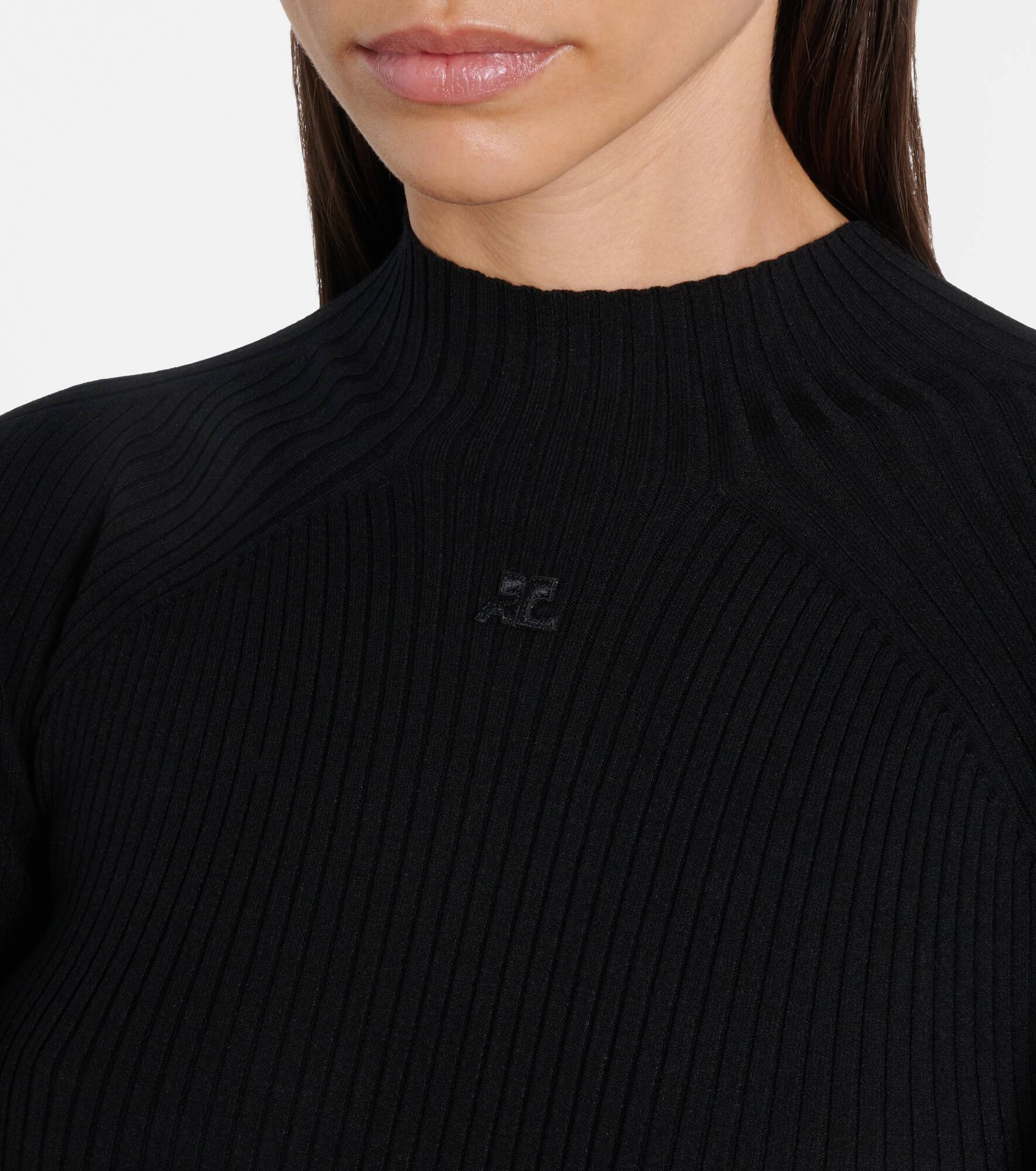 Ribbed-knit jersey mini dress - 4
