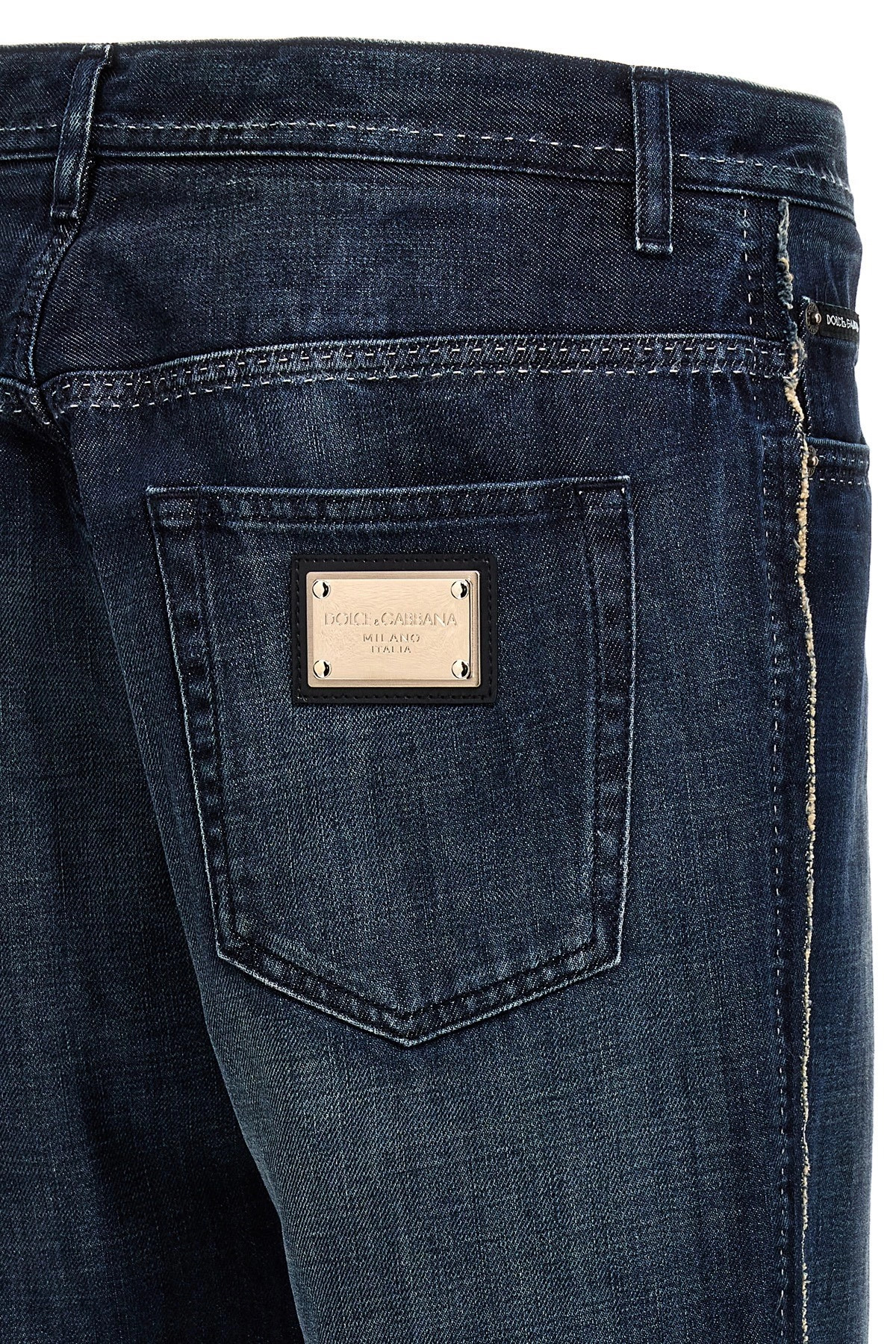 Fringed stitching jeans - 6