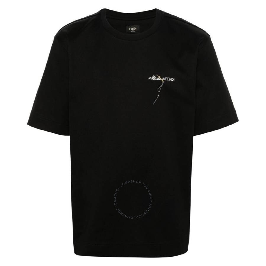 Fendi Embroidered Logo Crew Neck T-Shirt - 5
