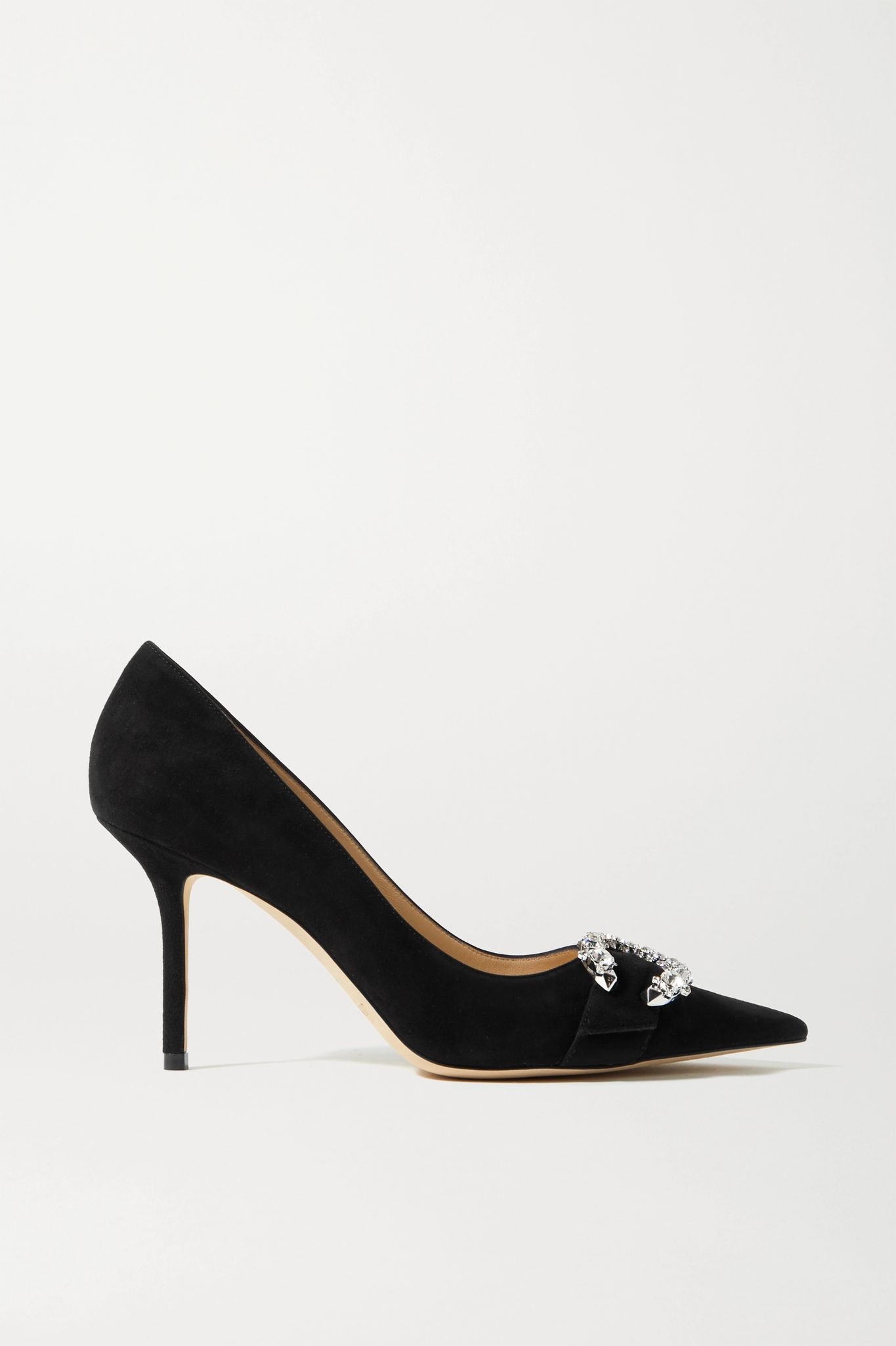 Saresa 85 crystal-embellished suede pumps - 1