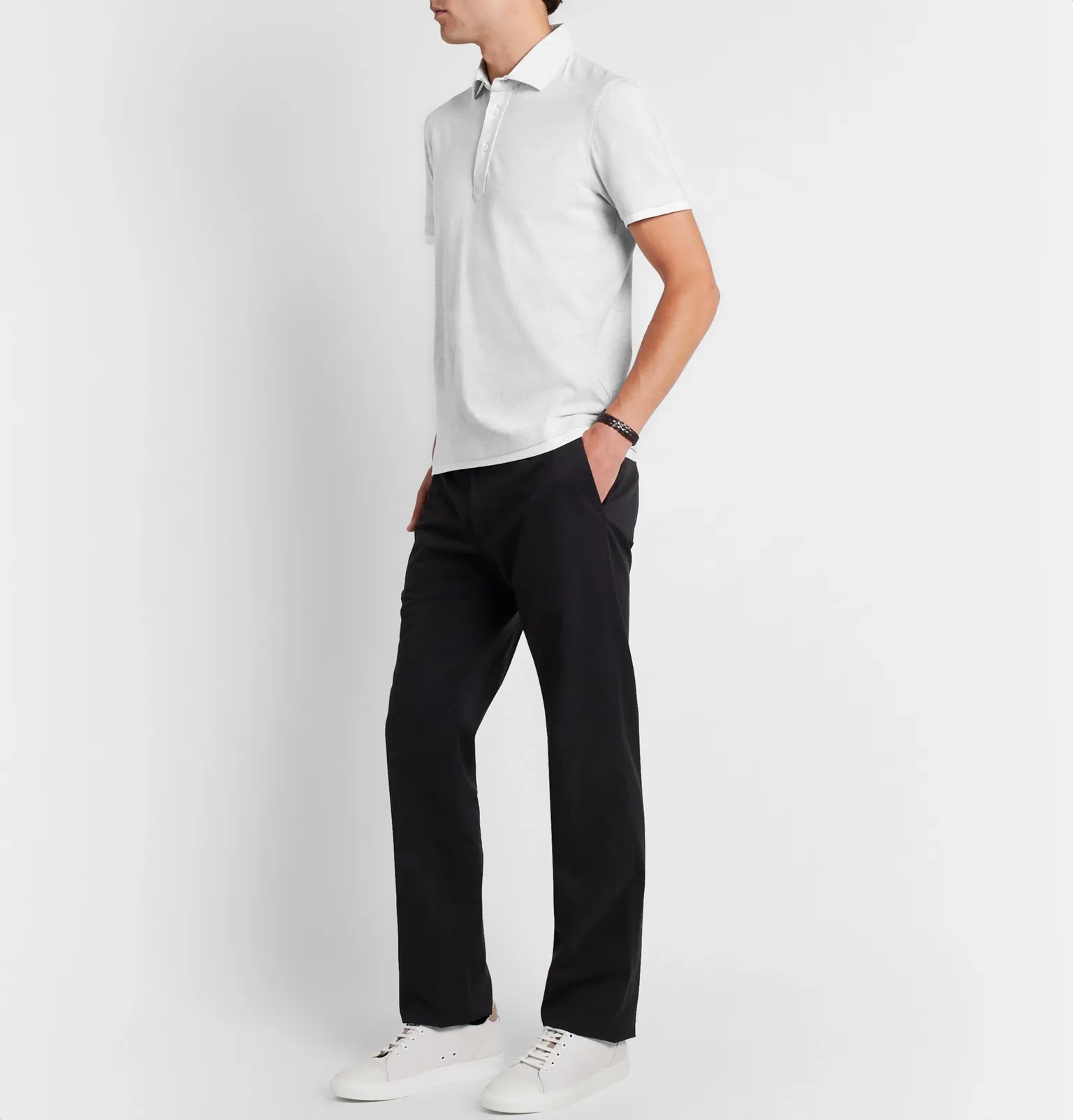 Slim-Fit Layered Cotton-Jersey Polo Shirt - 13