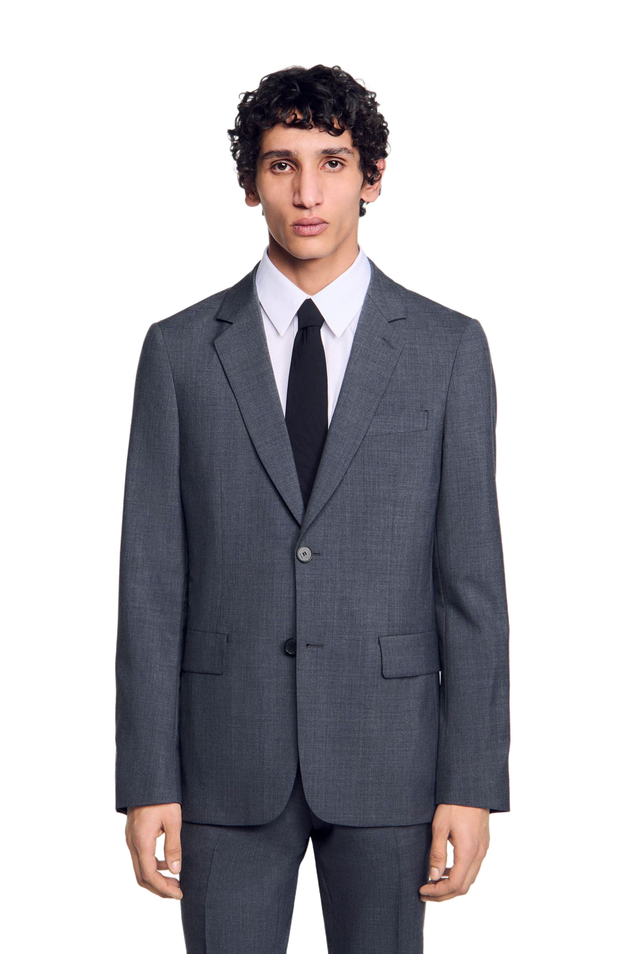 SANDRO Wool suit jacket in Mocked Grey at Nordstrom - 3