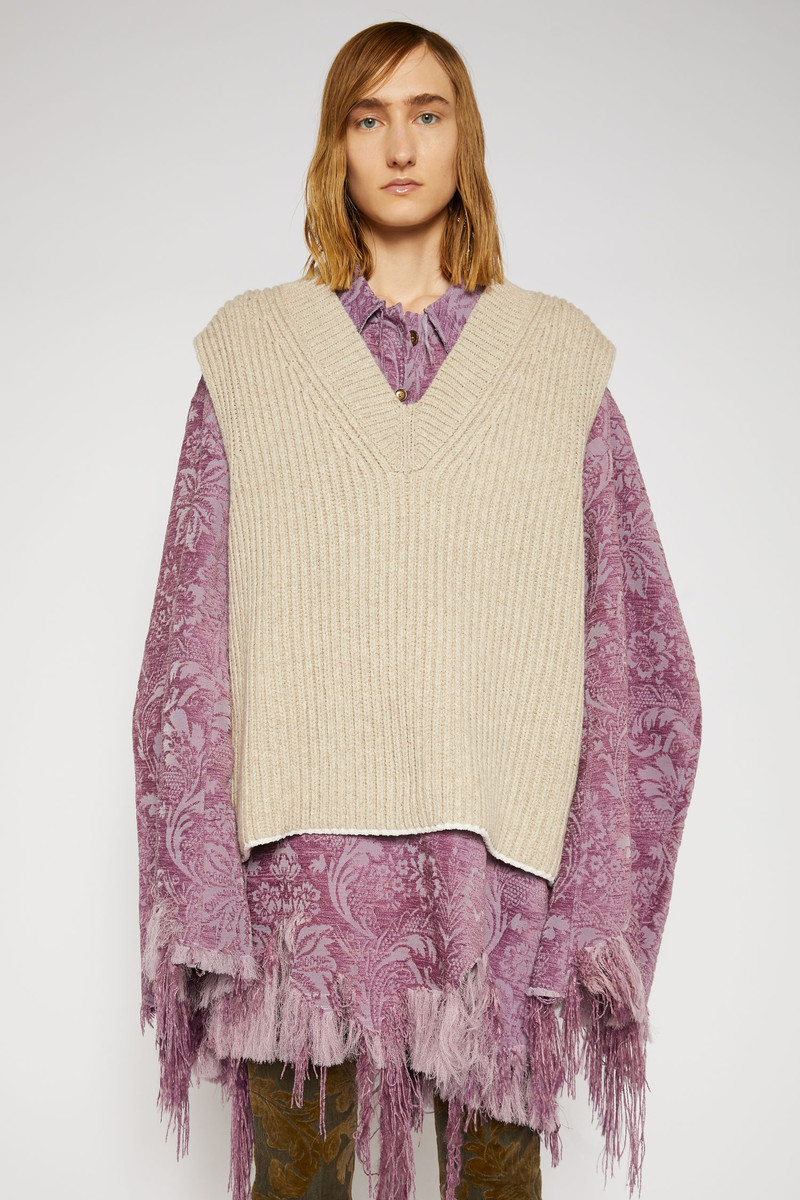 Acne Studios Ribbed-knit vest ecru beige outlook