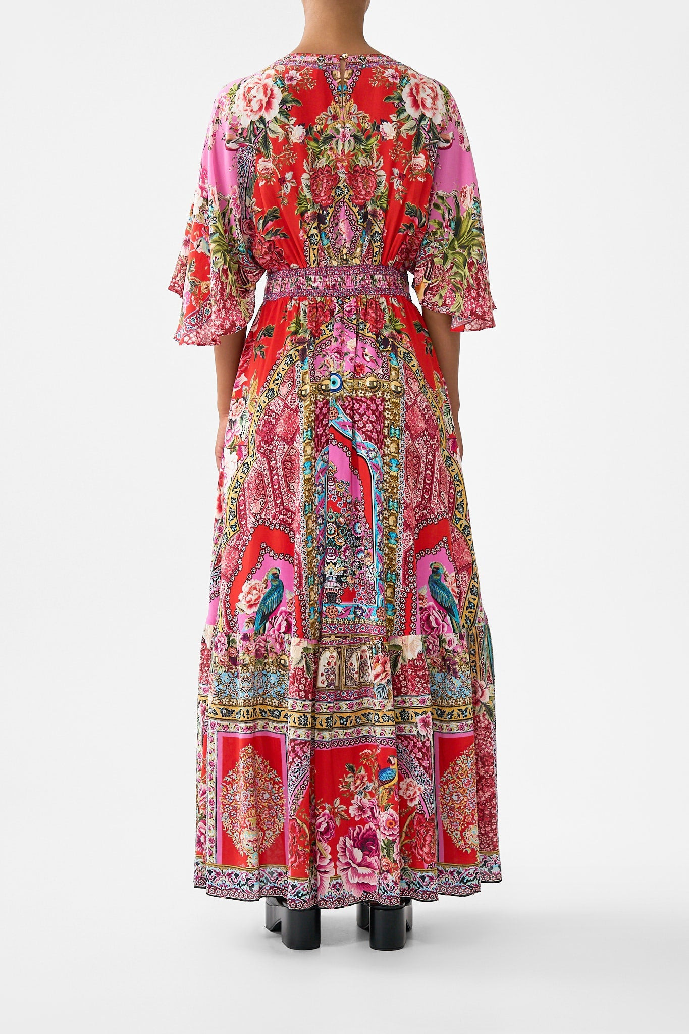 WAISTED DRESS WITH HEM RUFFLE - 3