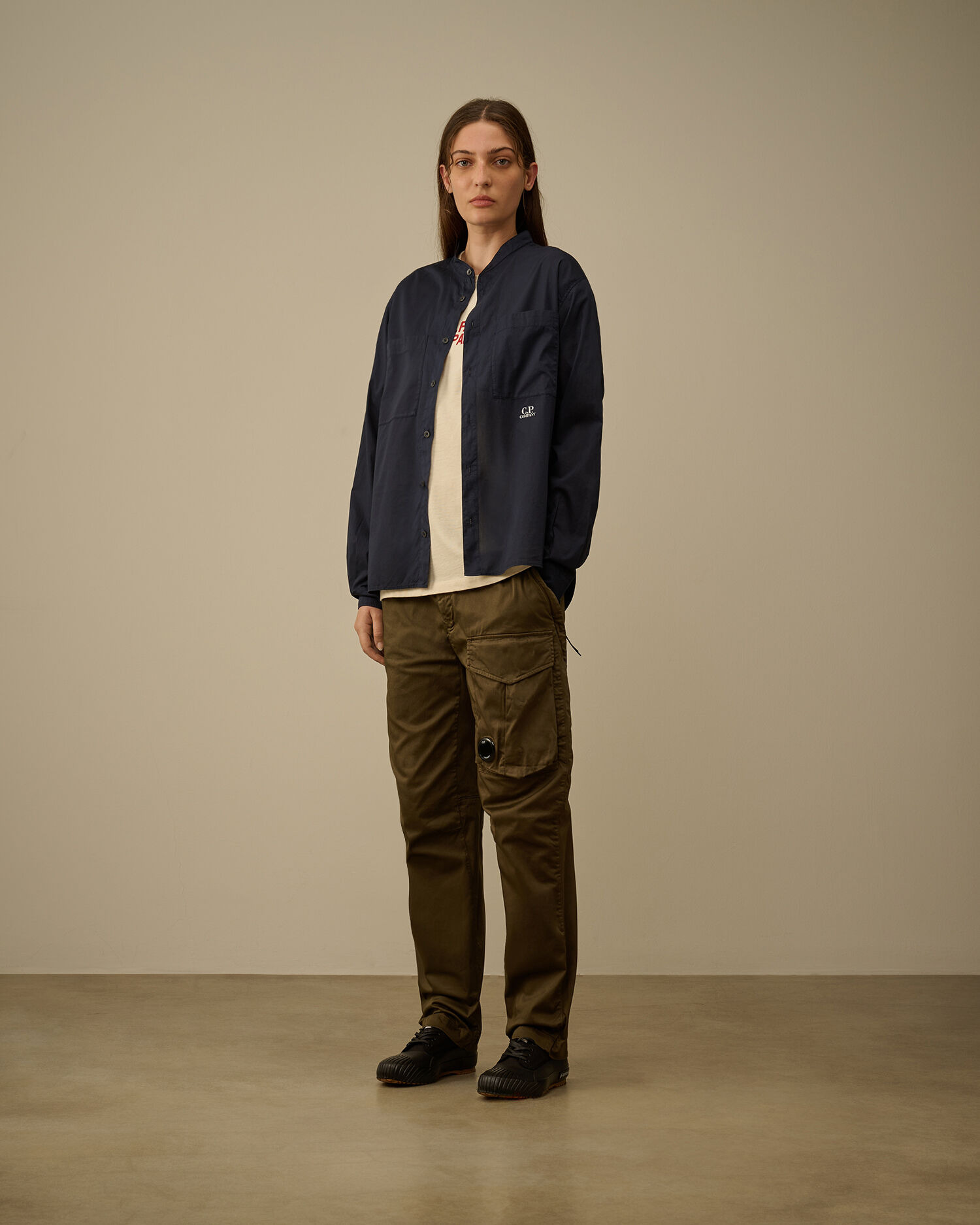 Light Mussola Banded Collar Shirt - 9