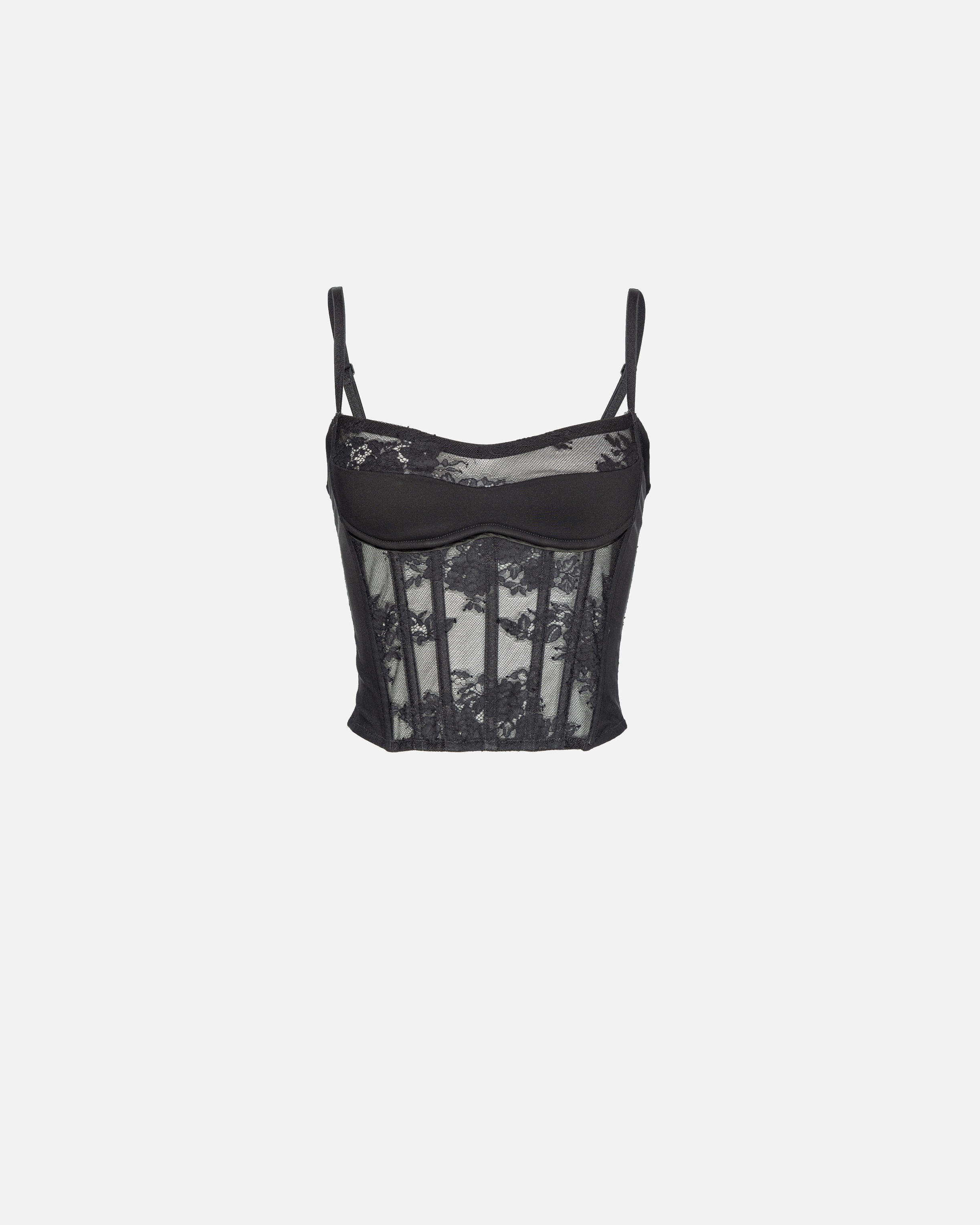 LACE BUSTIER WITH THIN SHOULDER STRAPS - 1