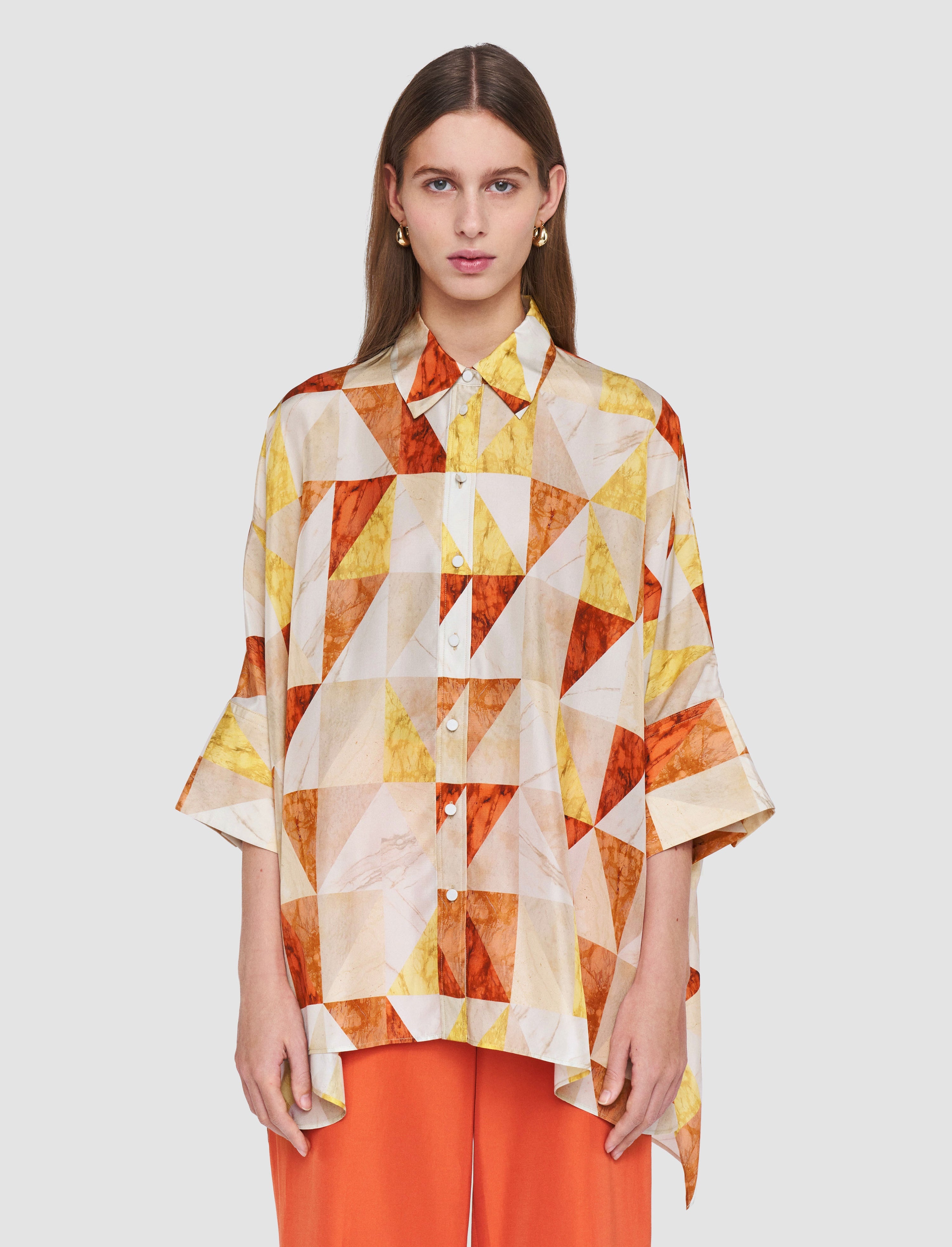 Arcole Marble Print Silk Shirt - 3