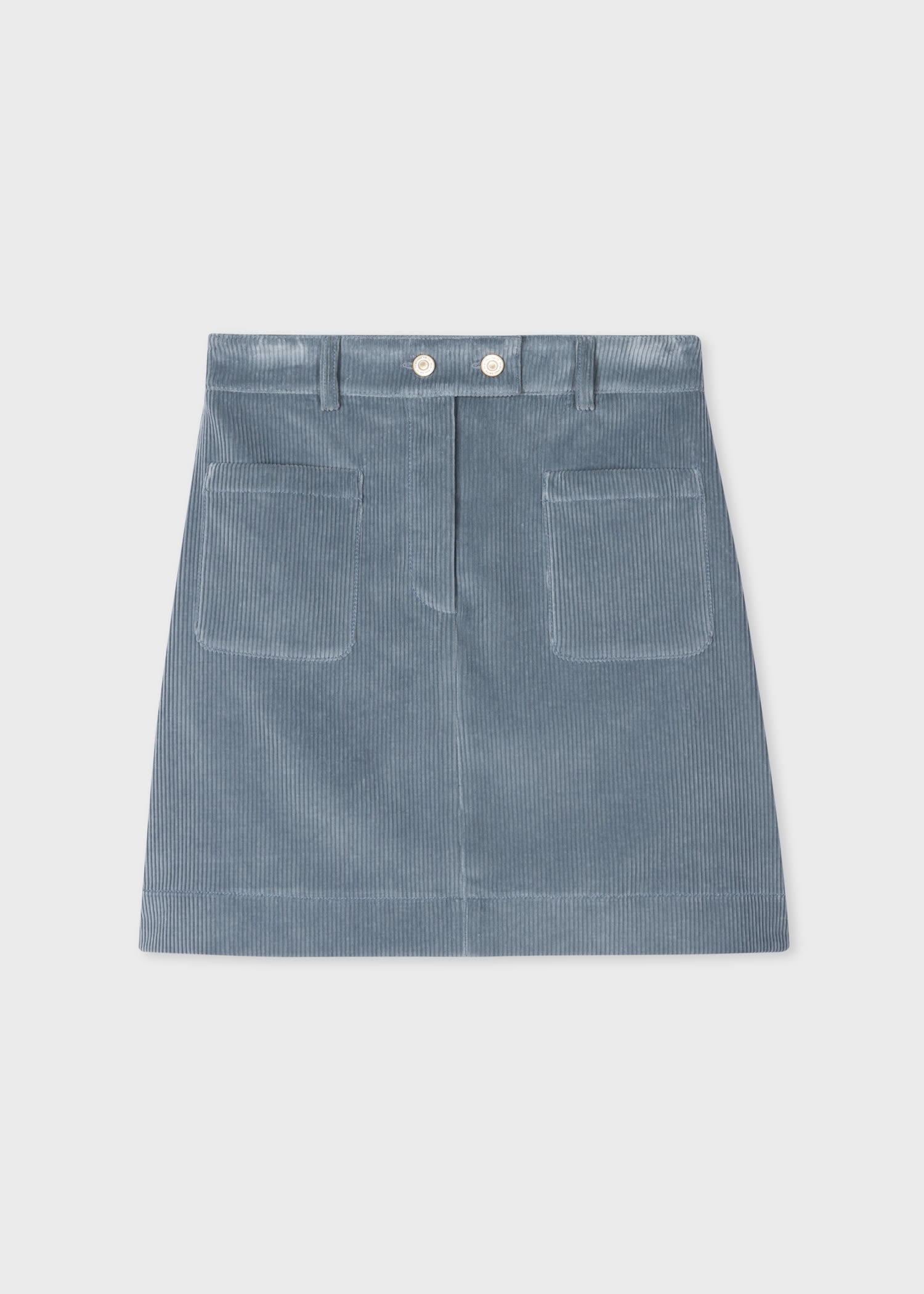 Blue Cotton Cord Skirt - 1