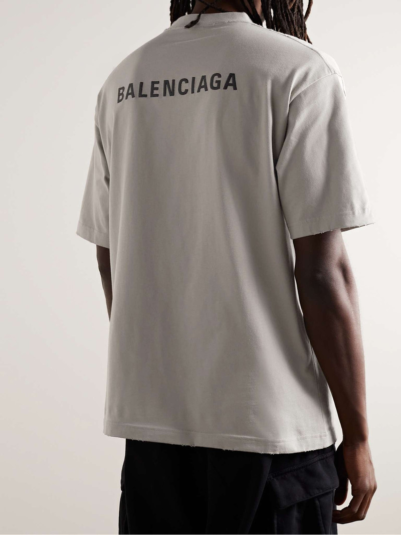 Distressed Logo-Embroidered Cotton-Jersey T-Shirt 4
