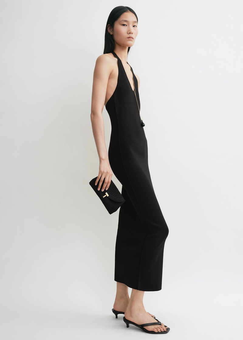 TOTEME Mini T-lock rope clutch black outlook