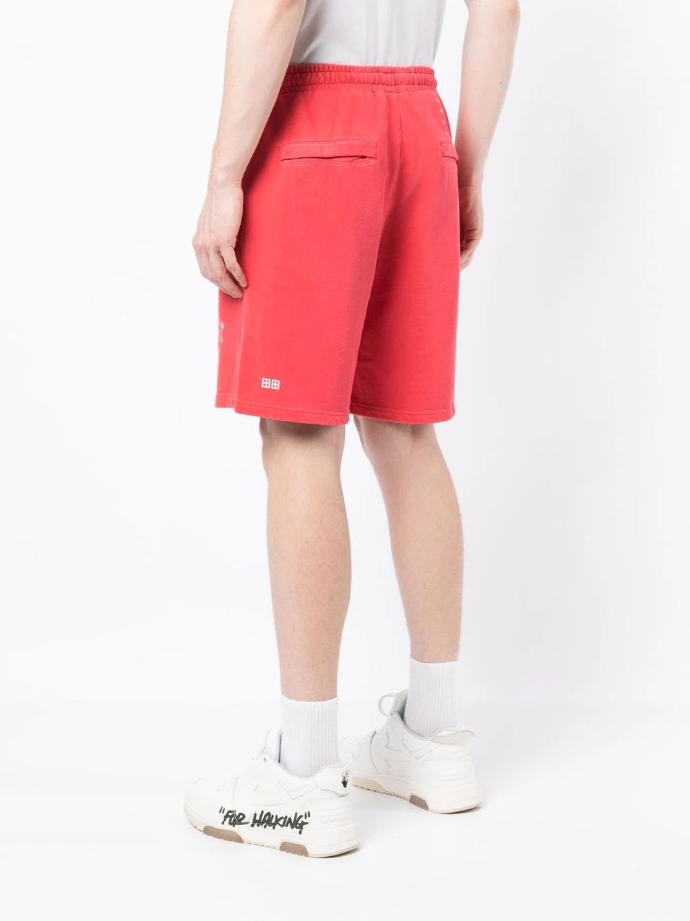 graphic-print cotton track shorts - 4