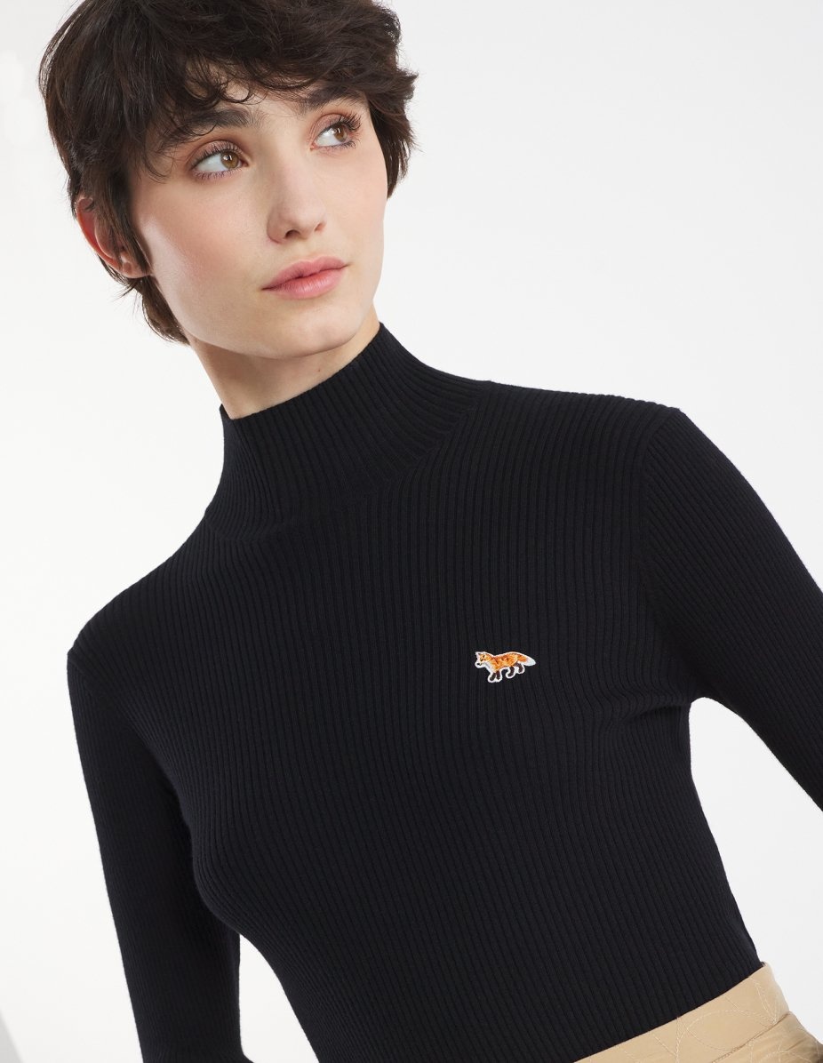 BABY FOX PATCH FINE RIBBED TURTLENECK - 4