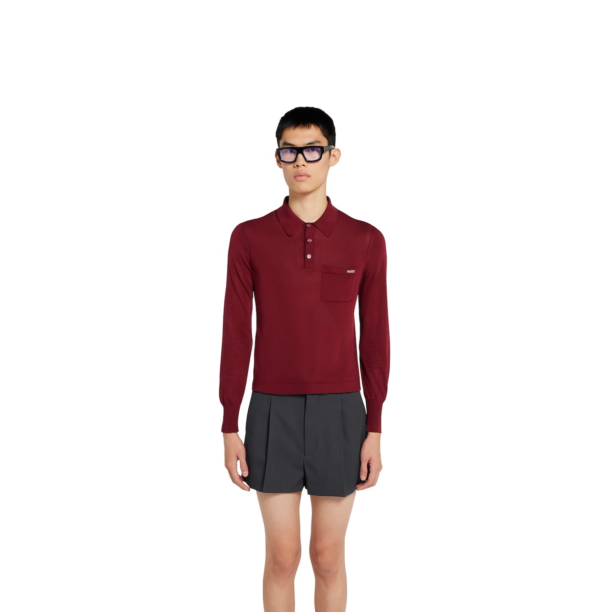 Fine silk polo top - 3