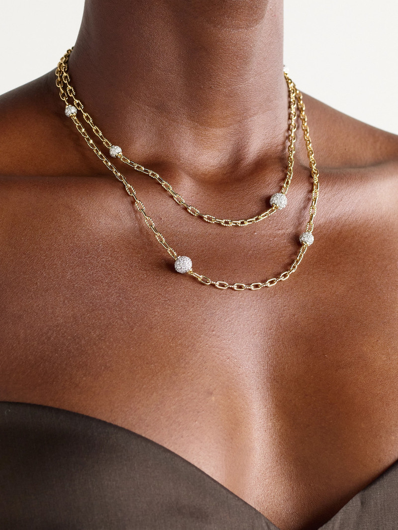 DAVID YURMAN Dy Madison Rhodium-plated 18-karat Gold Diamond Necklace outlook