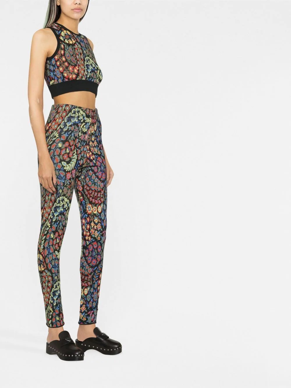 knitted floral two-piece set - 3