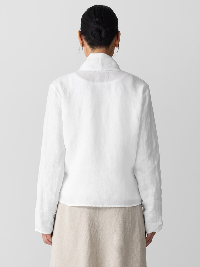 Organic Handkerchief Linen High Collar Jacket 4