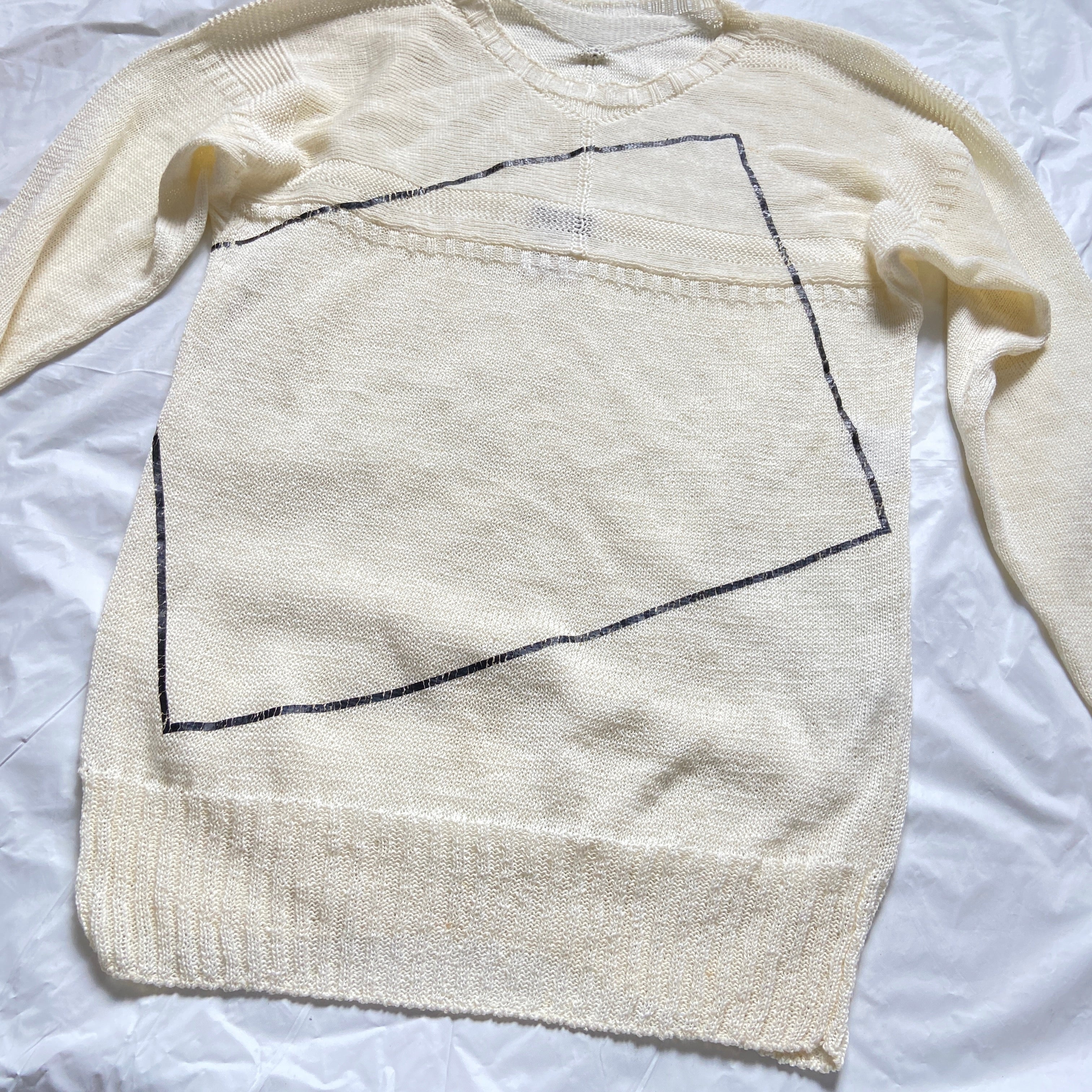 Chanel ss12 Karl square line geometric knit sweater - 5