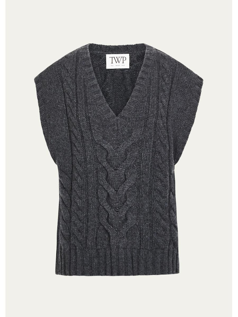Pops Cable-Knit Cashmere Vest 1