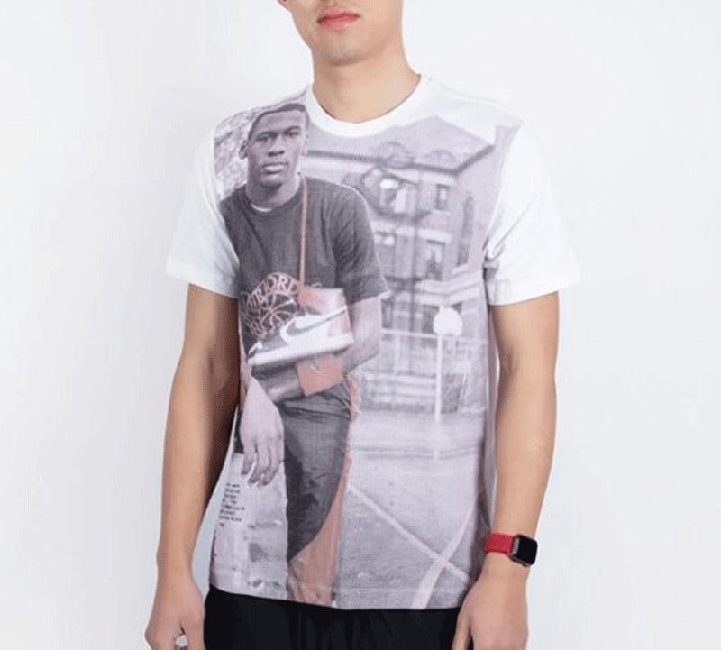 Air Jordan 1 Photo Classic Pattern Printing Short Sleeve White AT8918-100 - 6