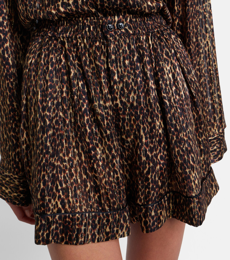 Leopard-print silk shorts 3