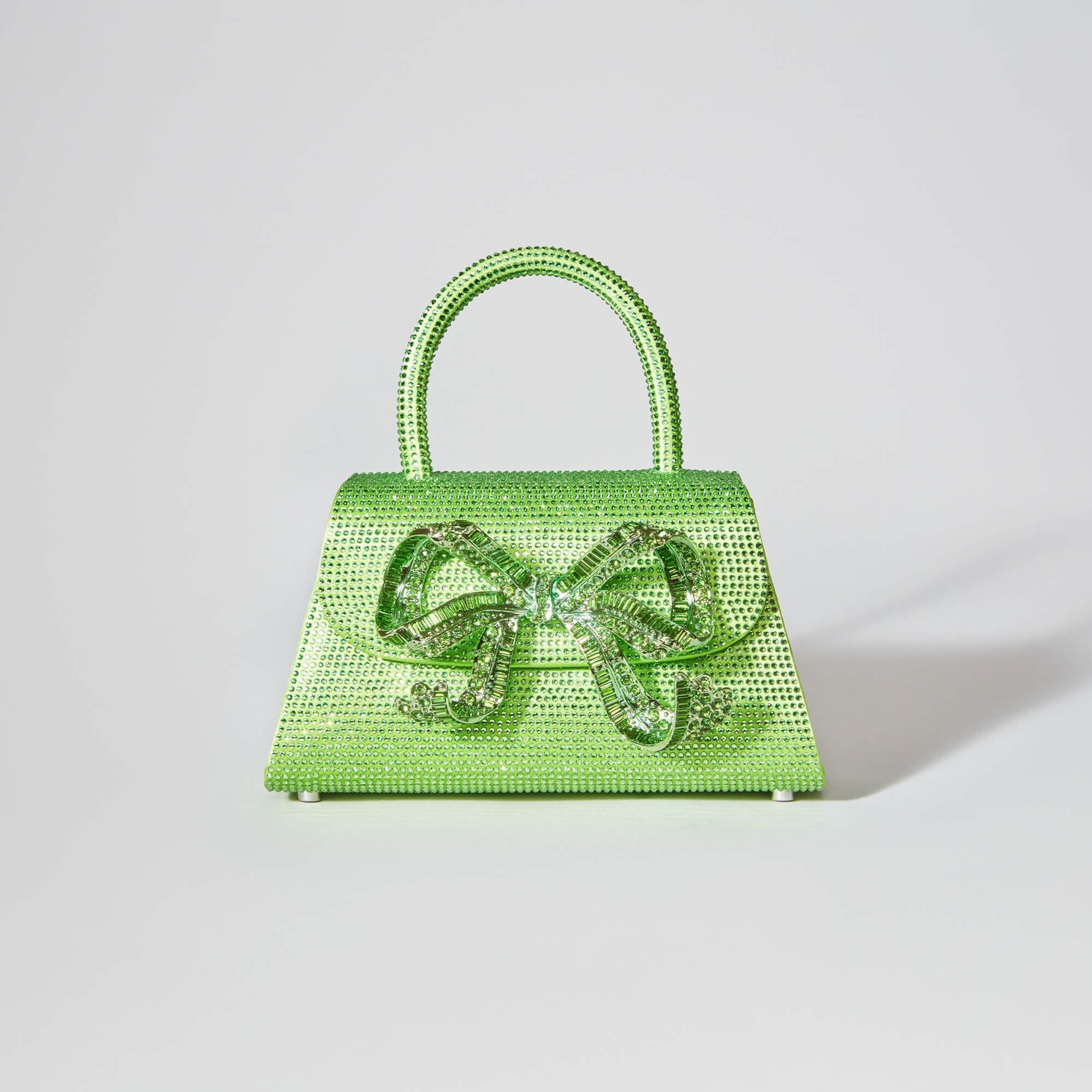 The Bow Mini in Lime Rhinestone - 1