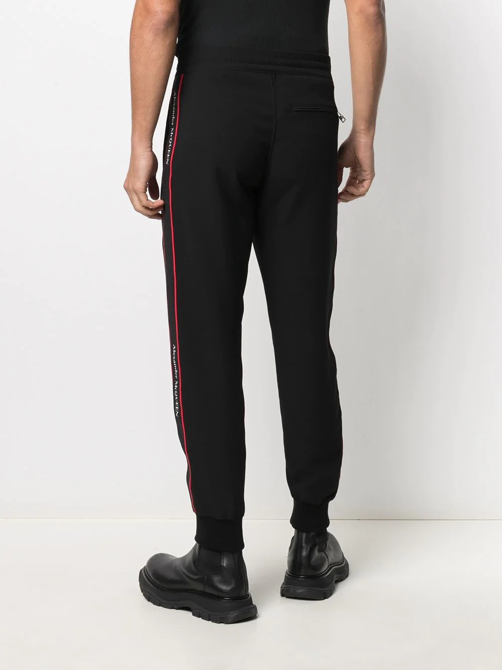 logo tape track trousers - 4