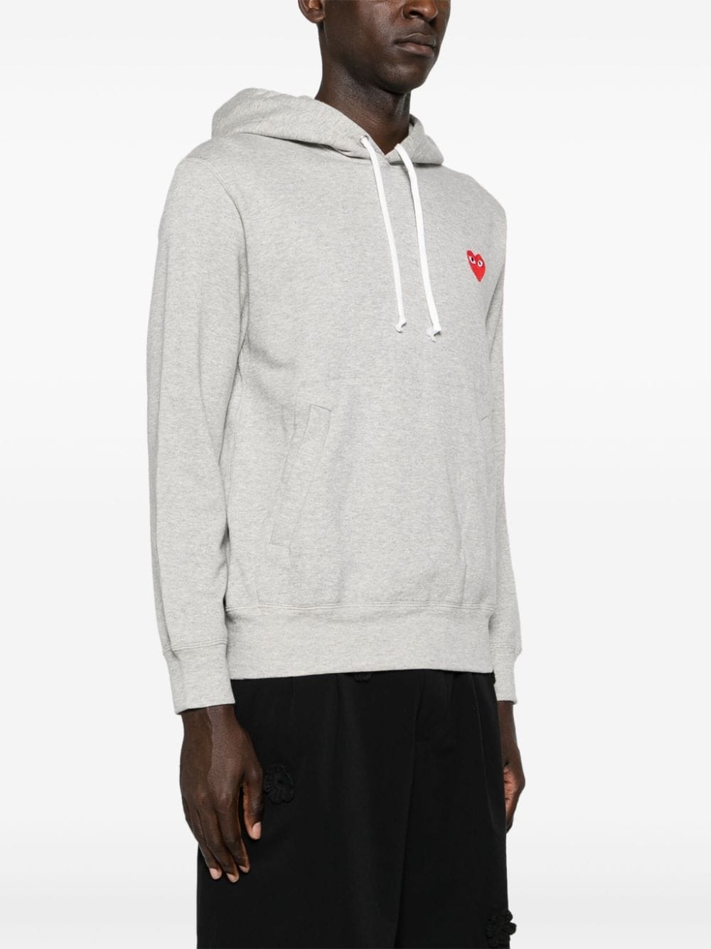 heart-motif cotton hoodie - 4