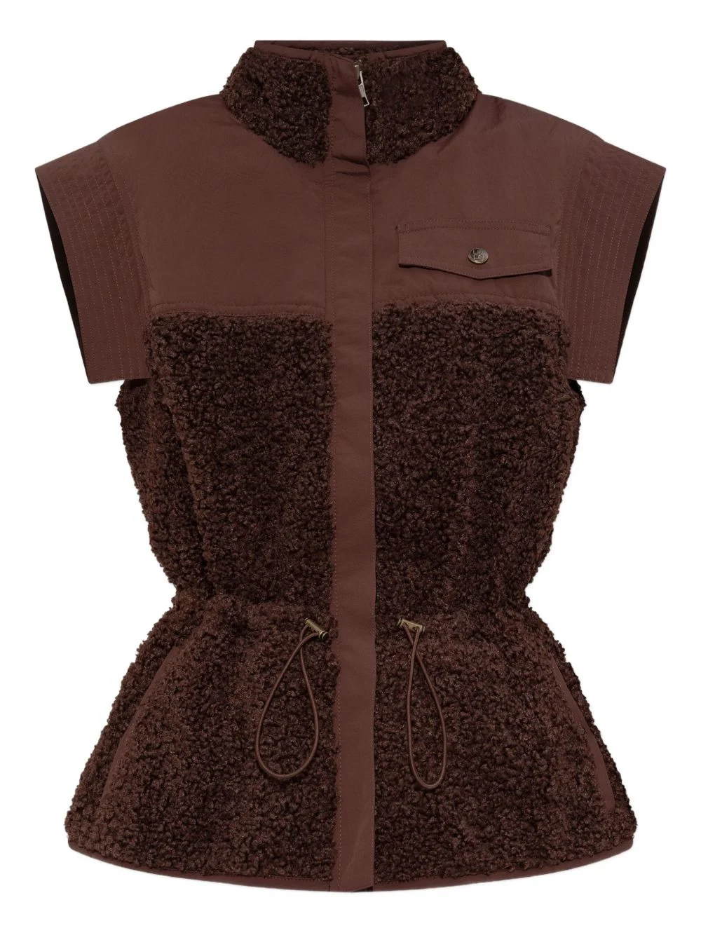 panelled fleece waistcoat - 1