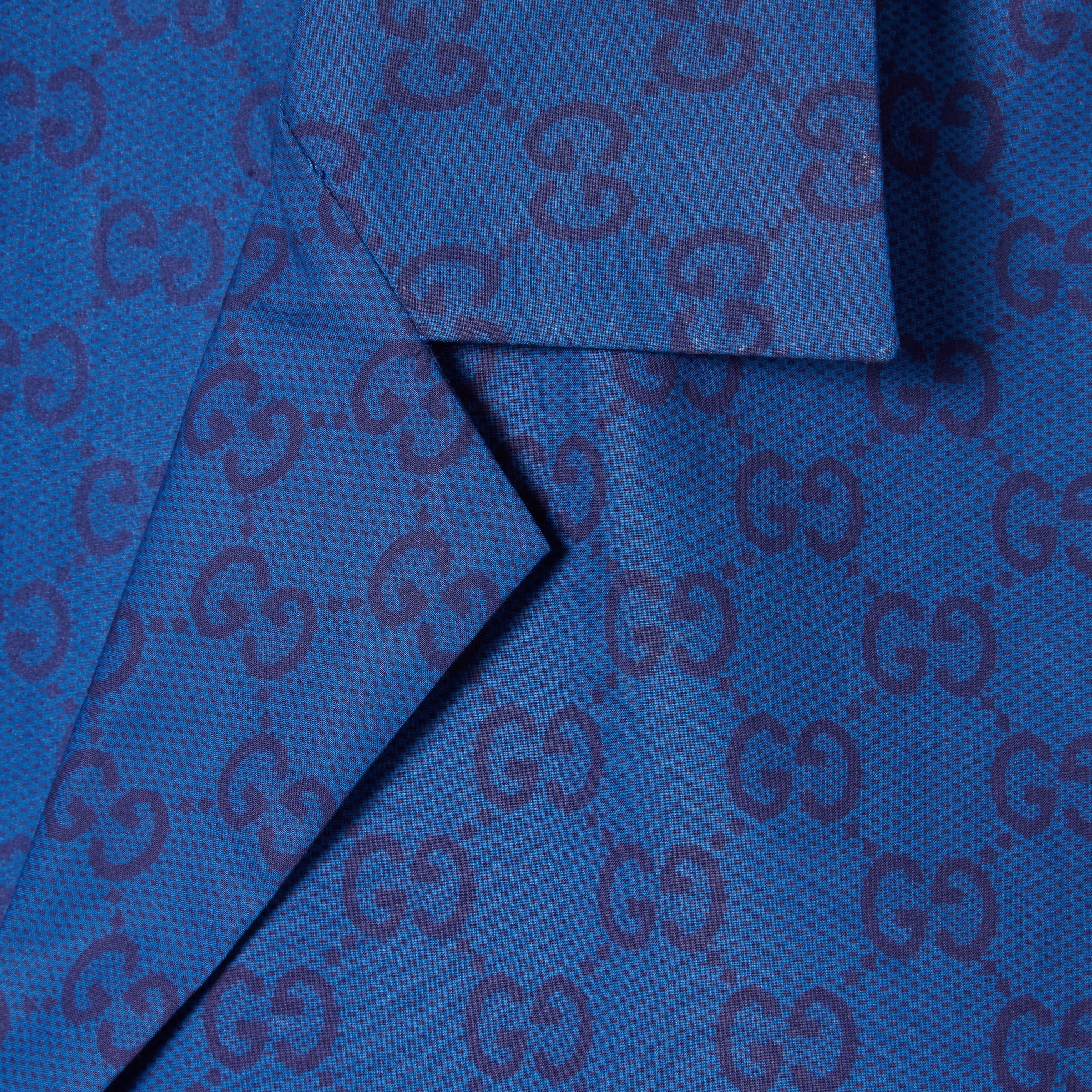 Printed cotton poplin bowling shirt - 6
