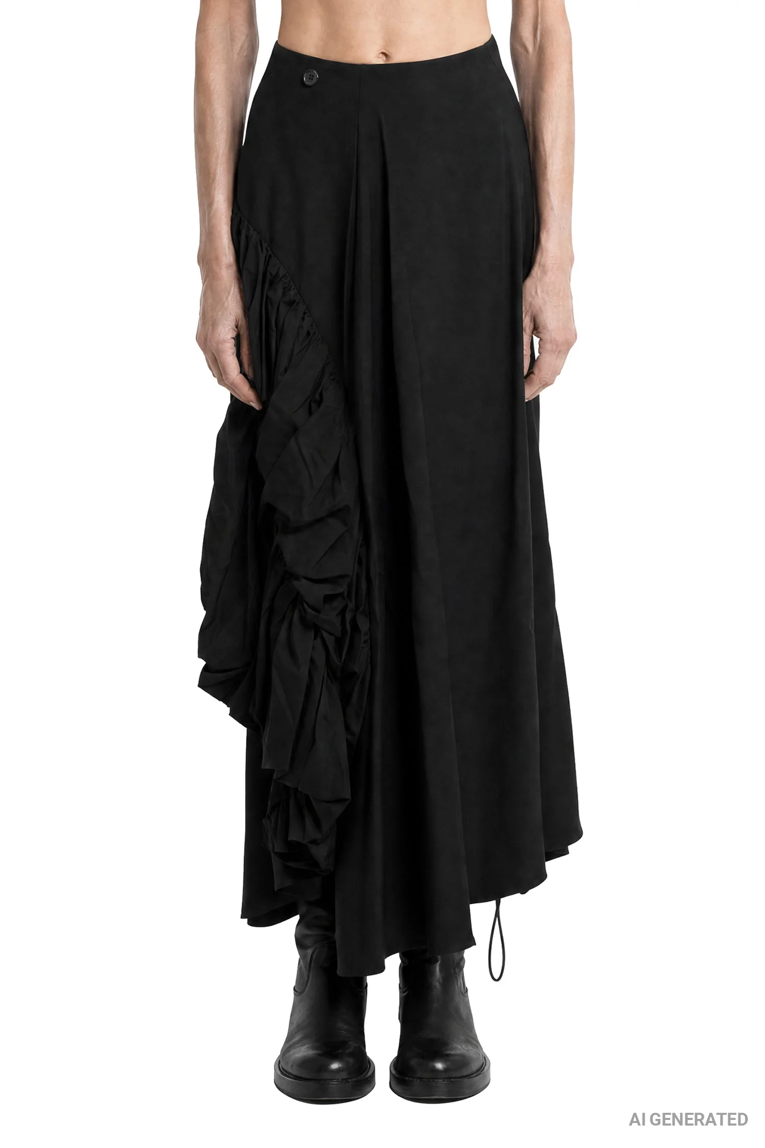 Draped Wool Skirt - 1
