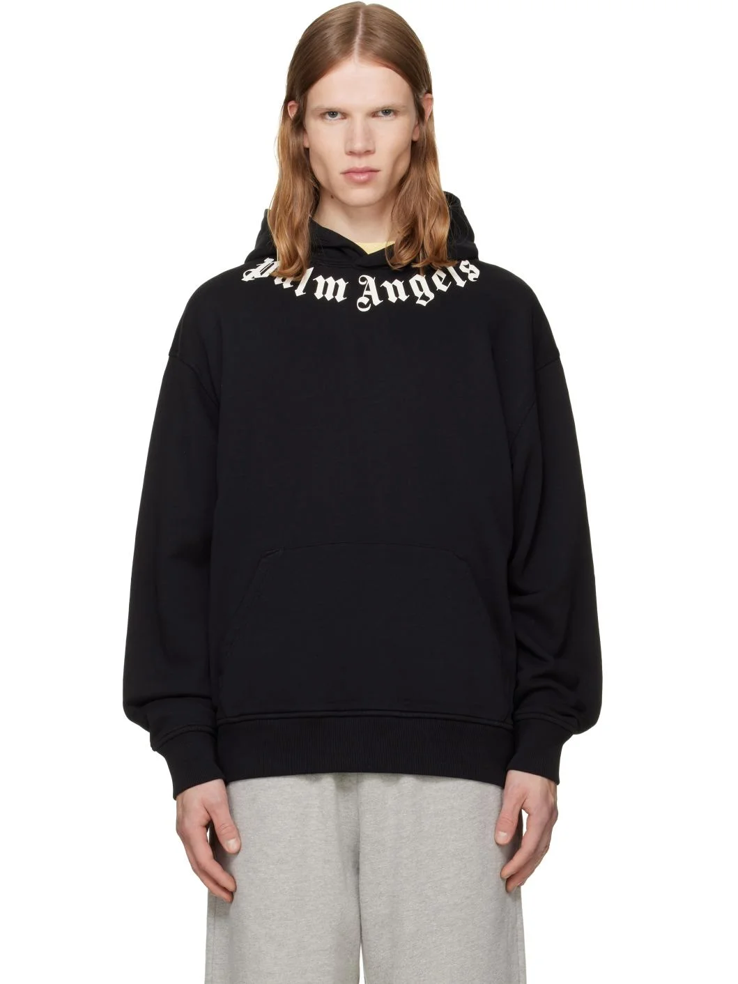 Black Neck Logo Hoodie - 1