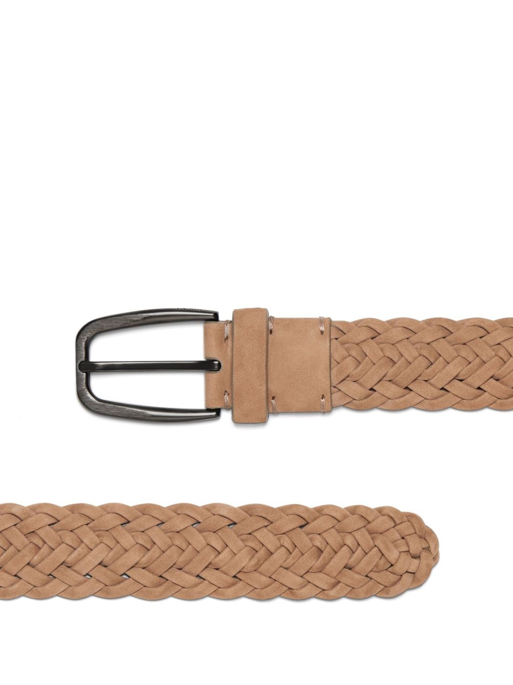 braided leather belt - 2