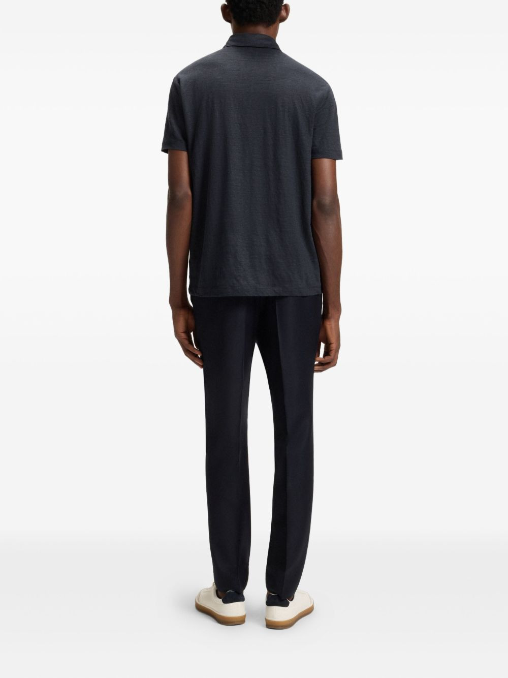 x David Beckham linen polo shirt - 3