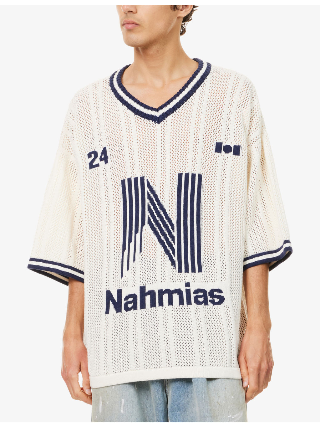 Football Semi-Sheer Knitted Top - 3