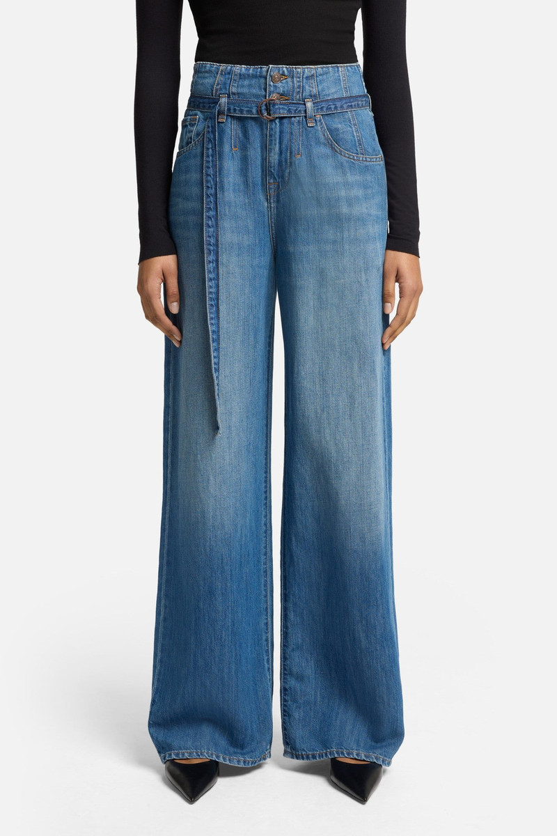 BELTED WIDE LEG In Indigo Linen 3
