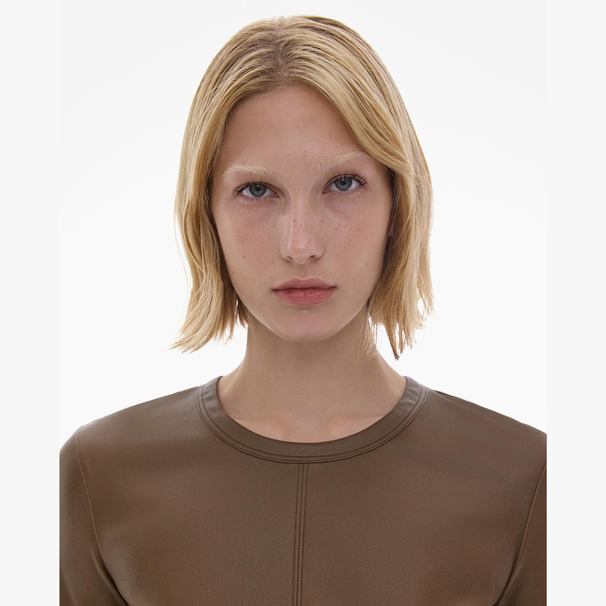 FAUX LEATHER TEE - 7
