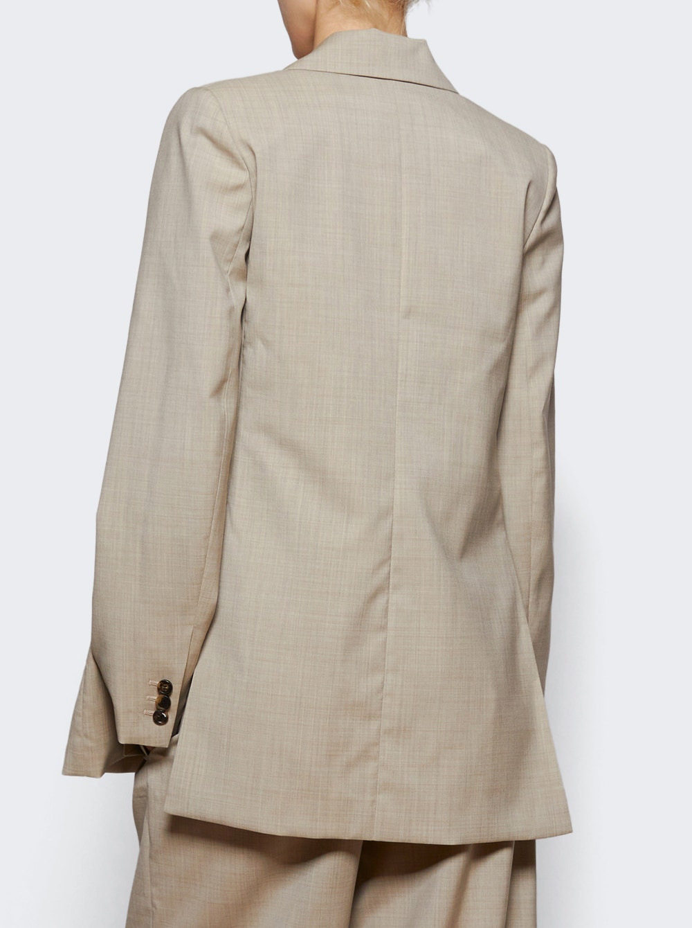 Wool Tailored Jacket Light Beige Melange - 4