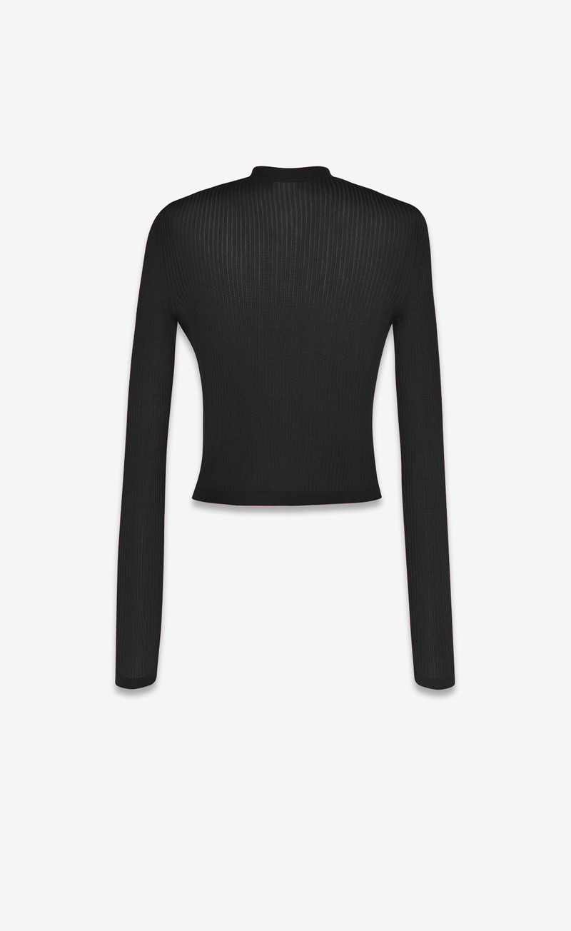 SAINT LAURENT monogram top in ribbed viscose outlook