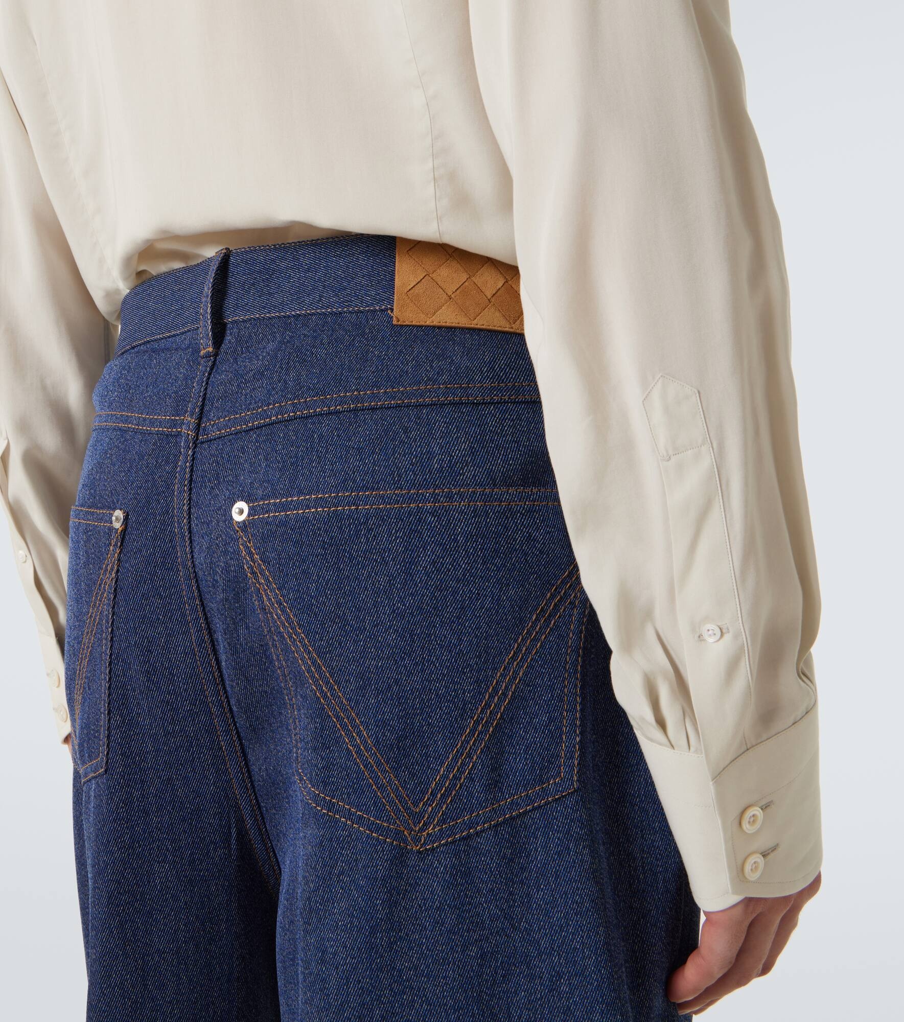 Wool and cotton wide-leg pants - 5