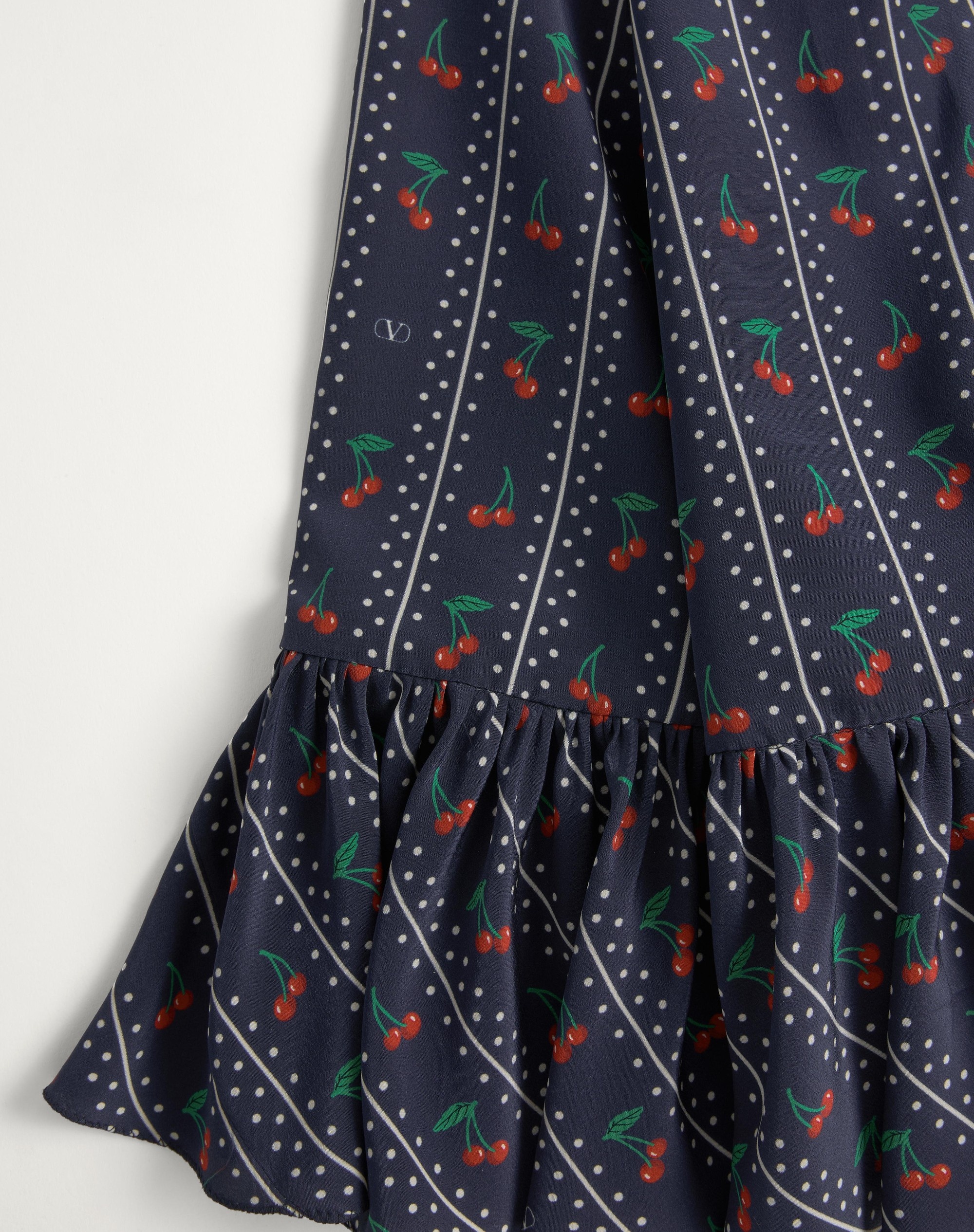 CREPE DE CHINE MIDI SKIRT WITH CHERRYFIC PRINT - 6