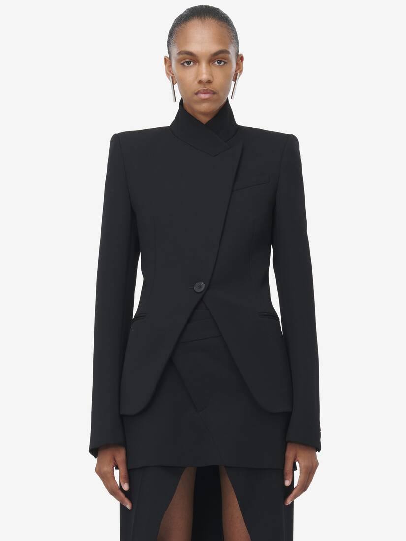 ジャケット ALEXANDER MCQUEEN TWISTED CAVALRY TWILL SPLICED JACKET Alexander McQueen Twisted Spliced Jacket | REVERSIBLE