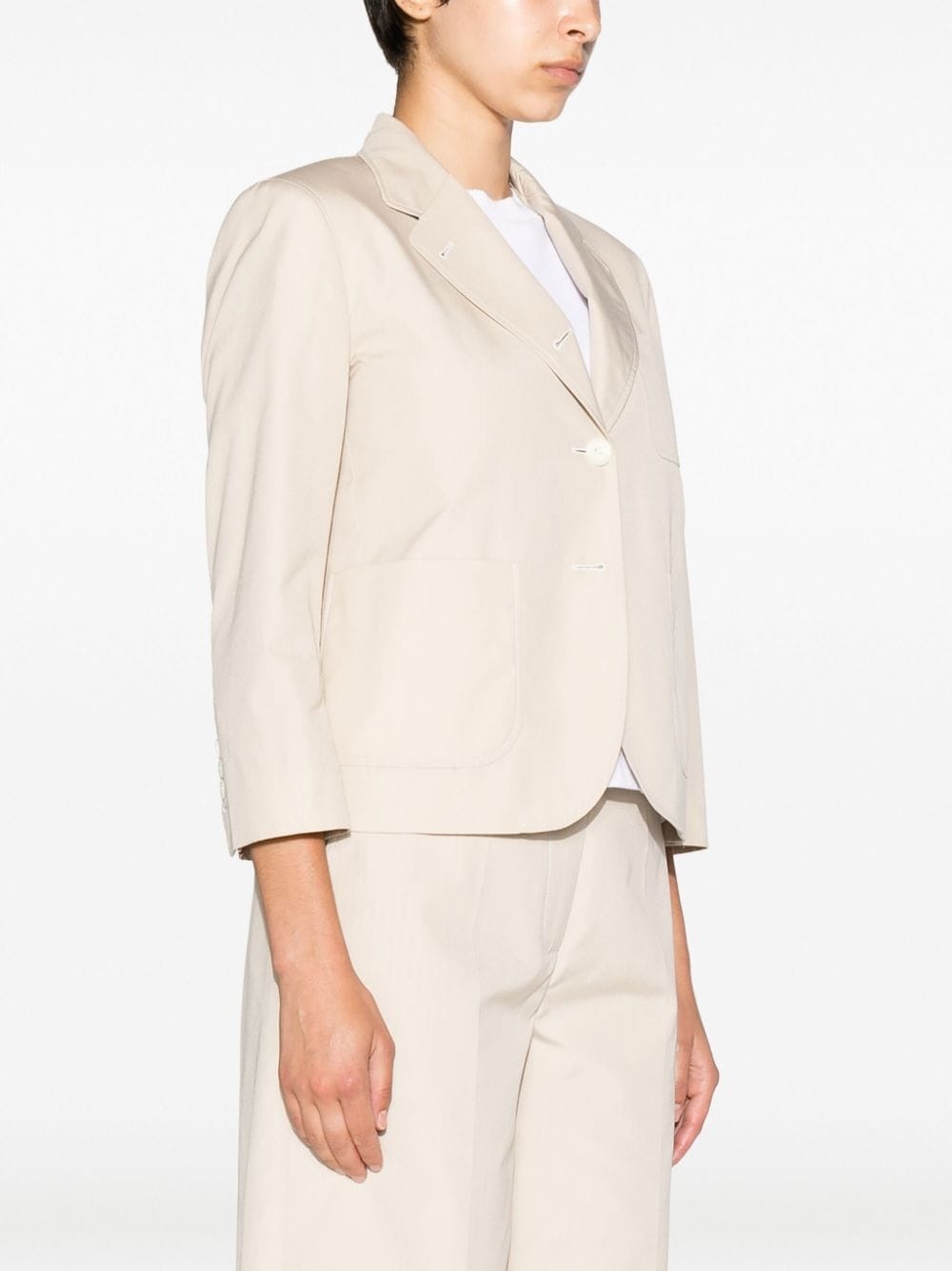rounded-collar single-breasted blazer - 3