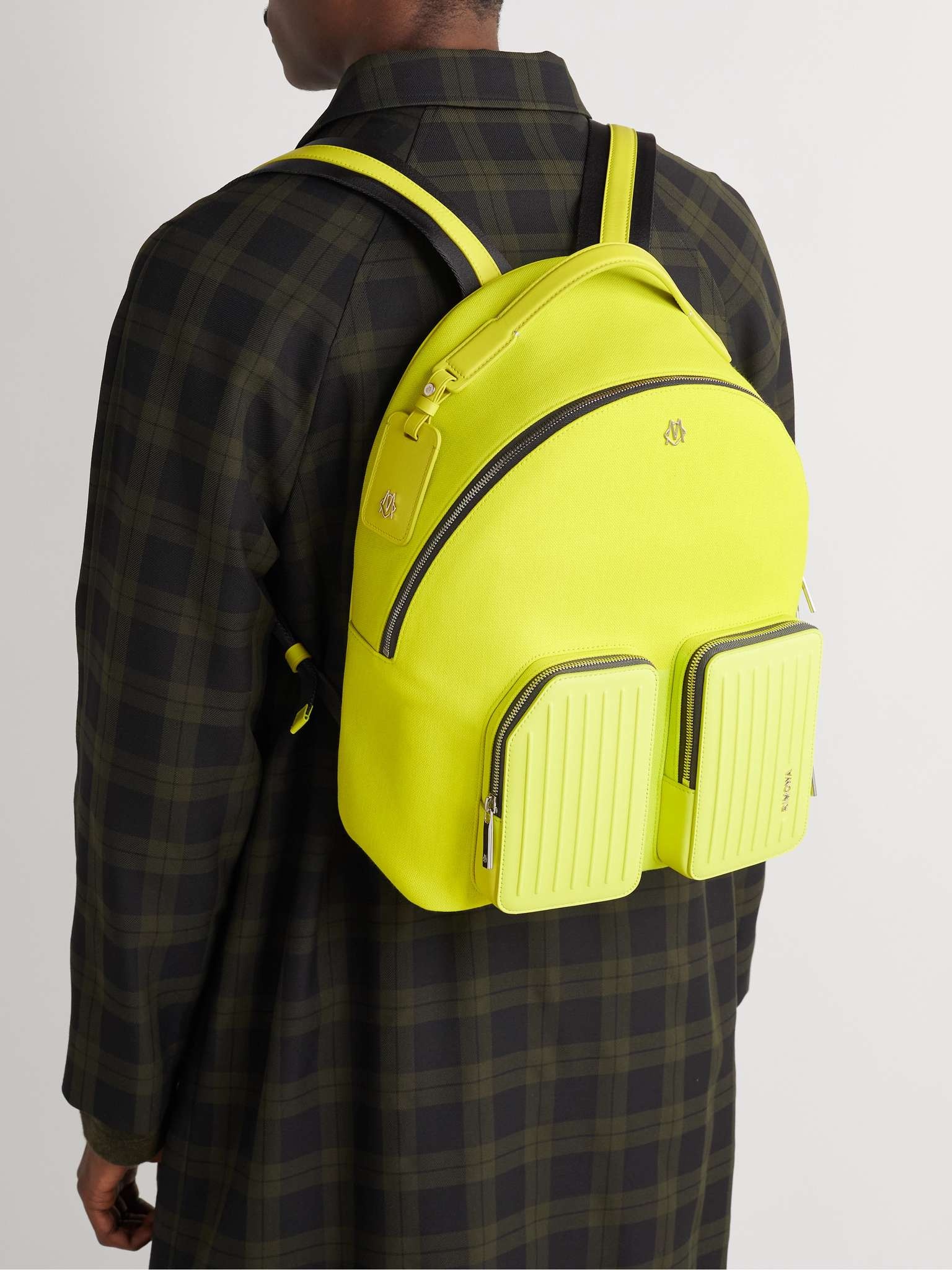 Leather-Trimmed Canvas Backpack - 2