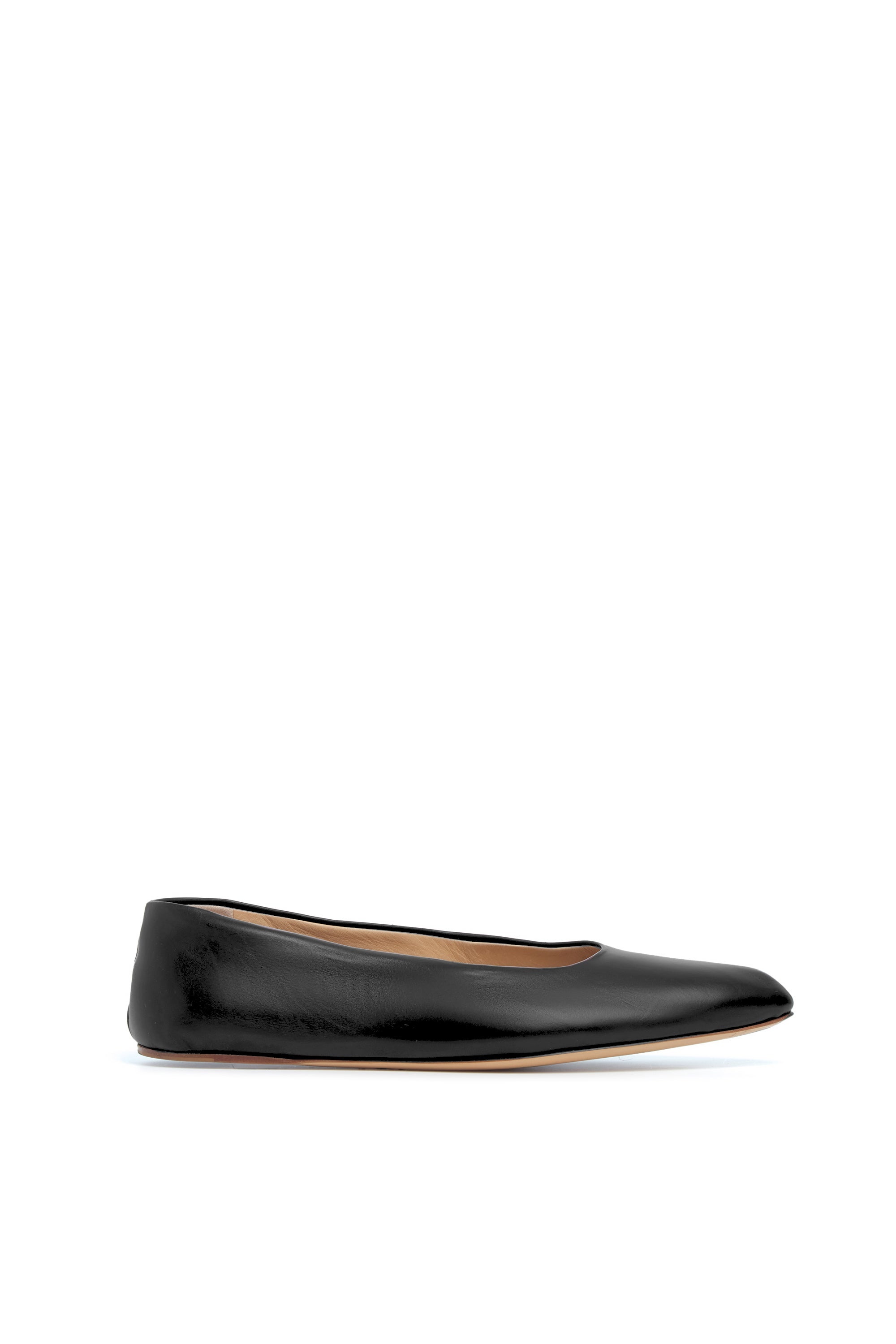 Andre Ballerina Flat Shoe in Black Leather - 1