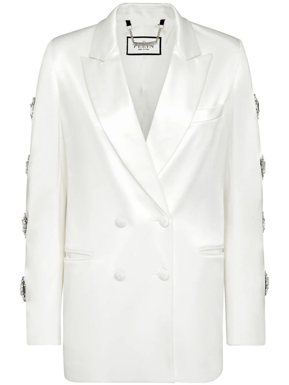 double-breasted cut-out blazer - 1